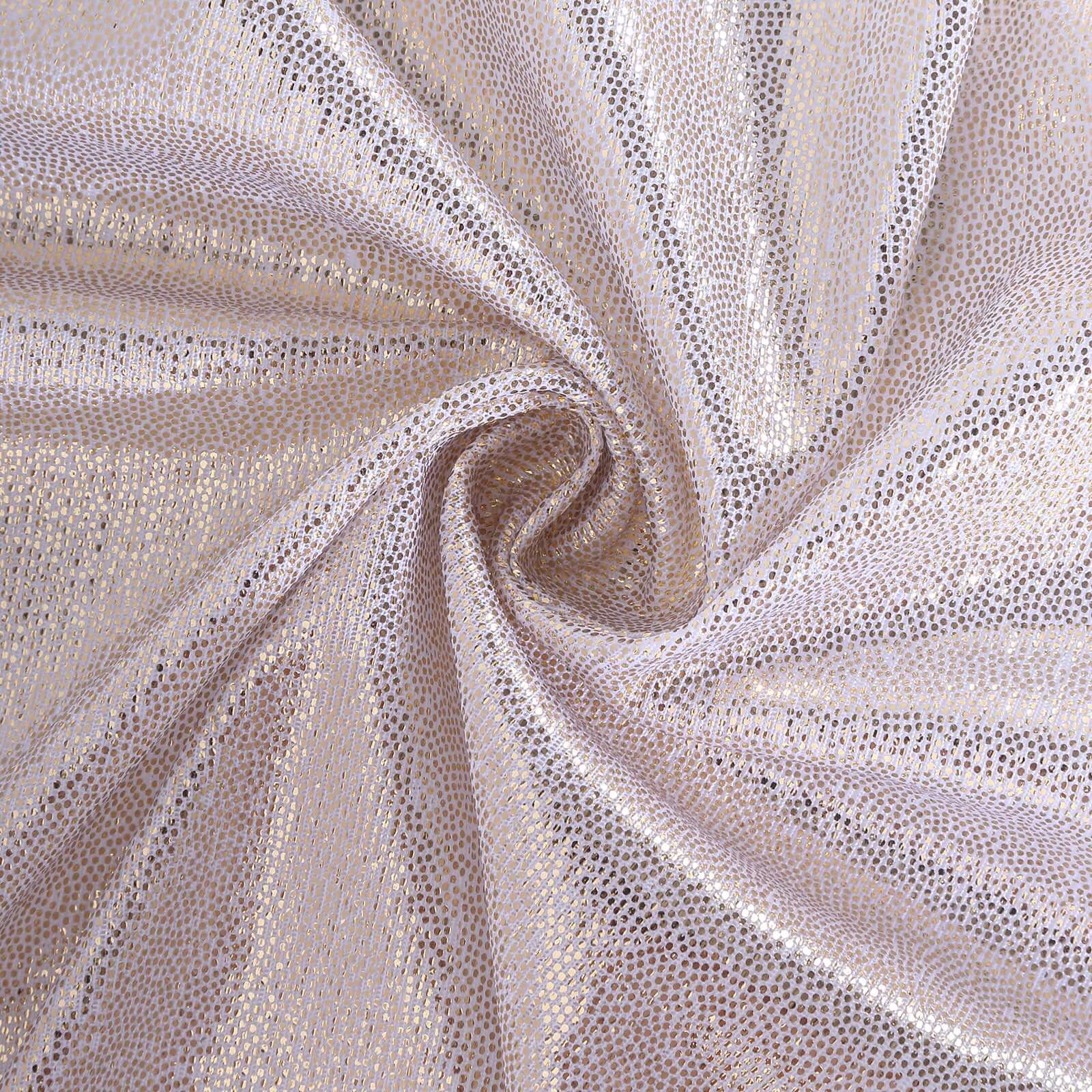 Polyester Table Runner 12"x108" Beige with Shimmer Sequin Dots Design - Wrinkle-Free Finish - Image 7