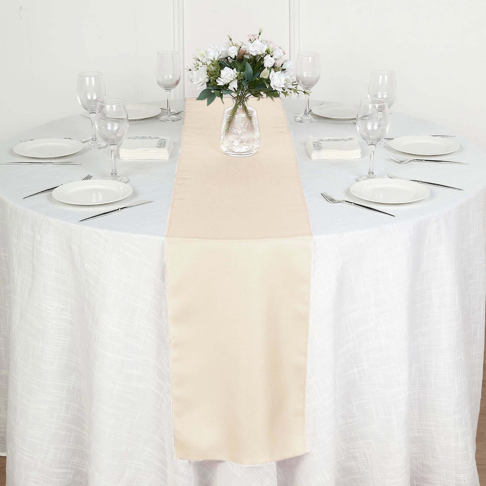Polyester Table Runner 12"x108" Beige - Wrinkle-Resistant & Durable Table Decor - Image 6