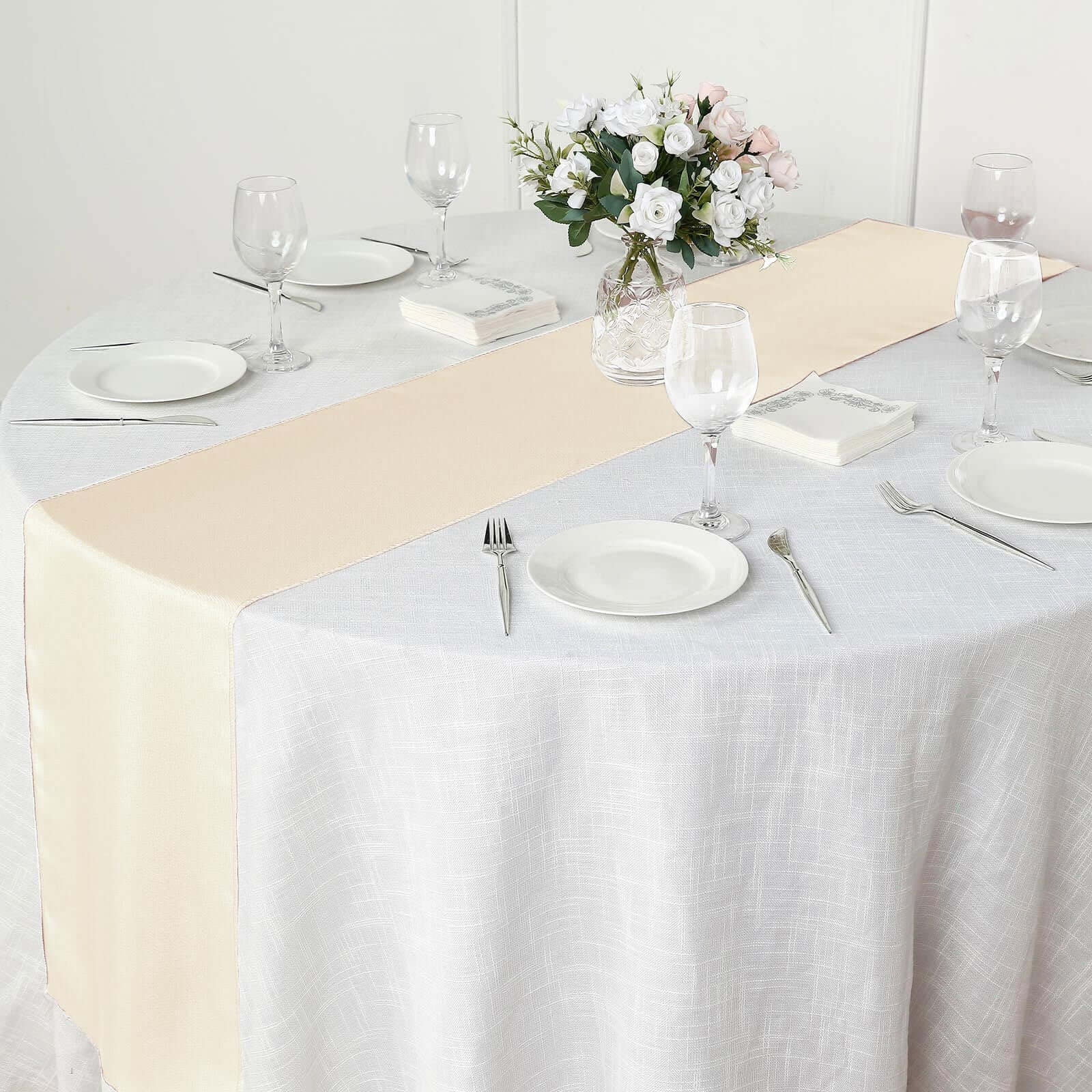 Polyester Table Runner 12"x108" Beige - Wrinkle-Resistant & Durable Table Decor - Image 7