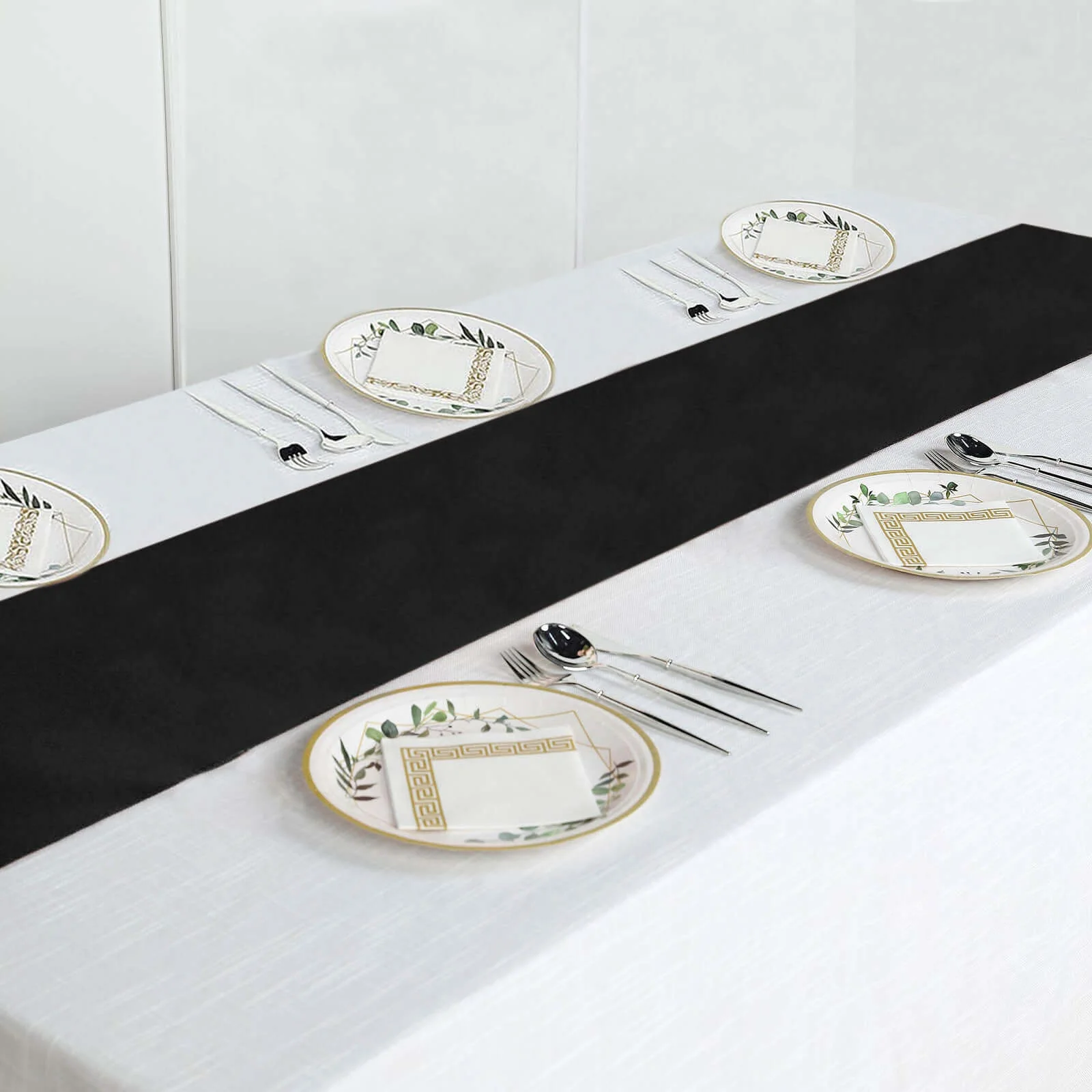 Polyester Table Runner 12"x108" Black - Wrinkle-Resistant & Durable Table Decor - Image 6