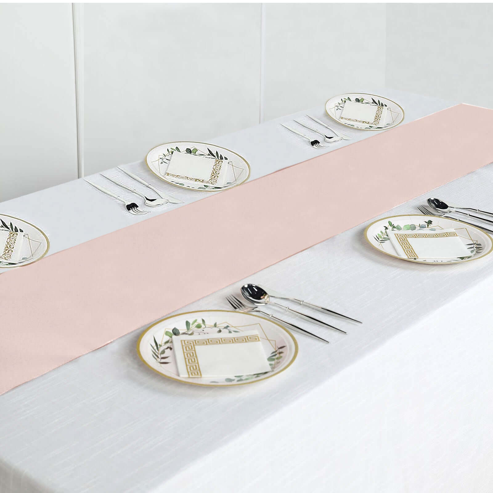 Polyester Table Runner 12"x108" Blush - Wrinkle-Resistant & Durable Table Decor - Image 6