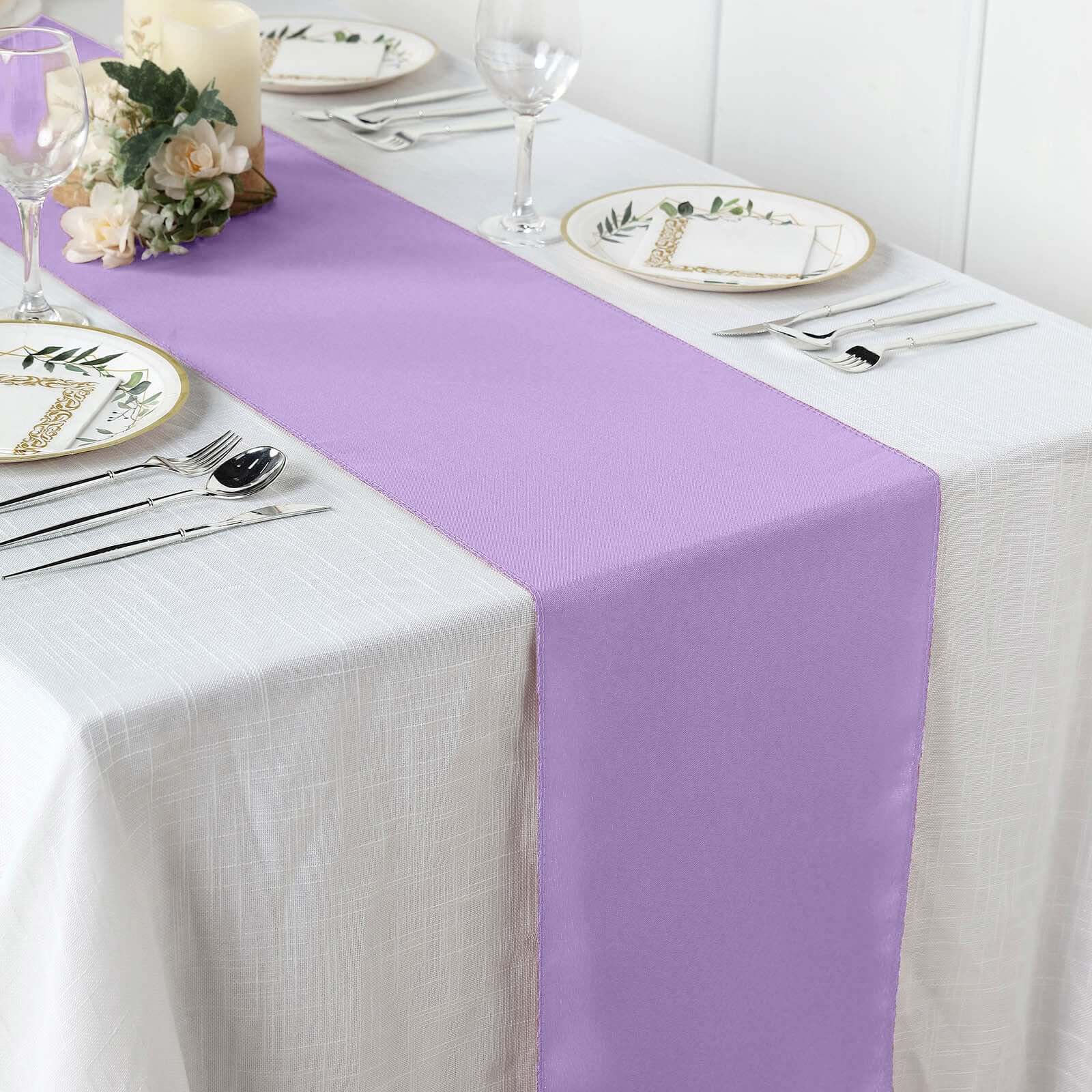Polyester Table Runner 12"x108" Lavender - Wrinkle-Resistant & Durable Table Decor - Image 2
