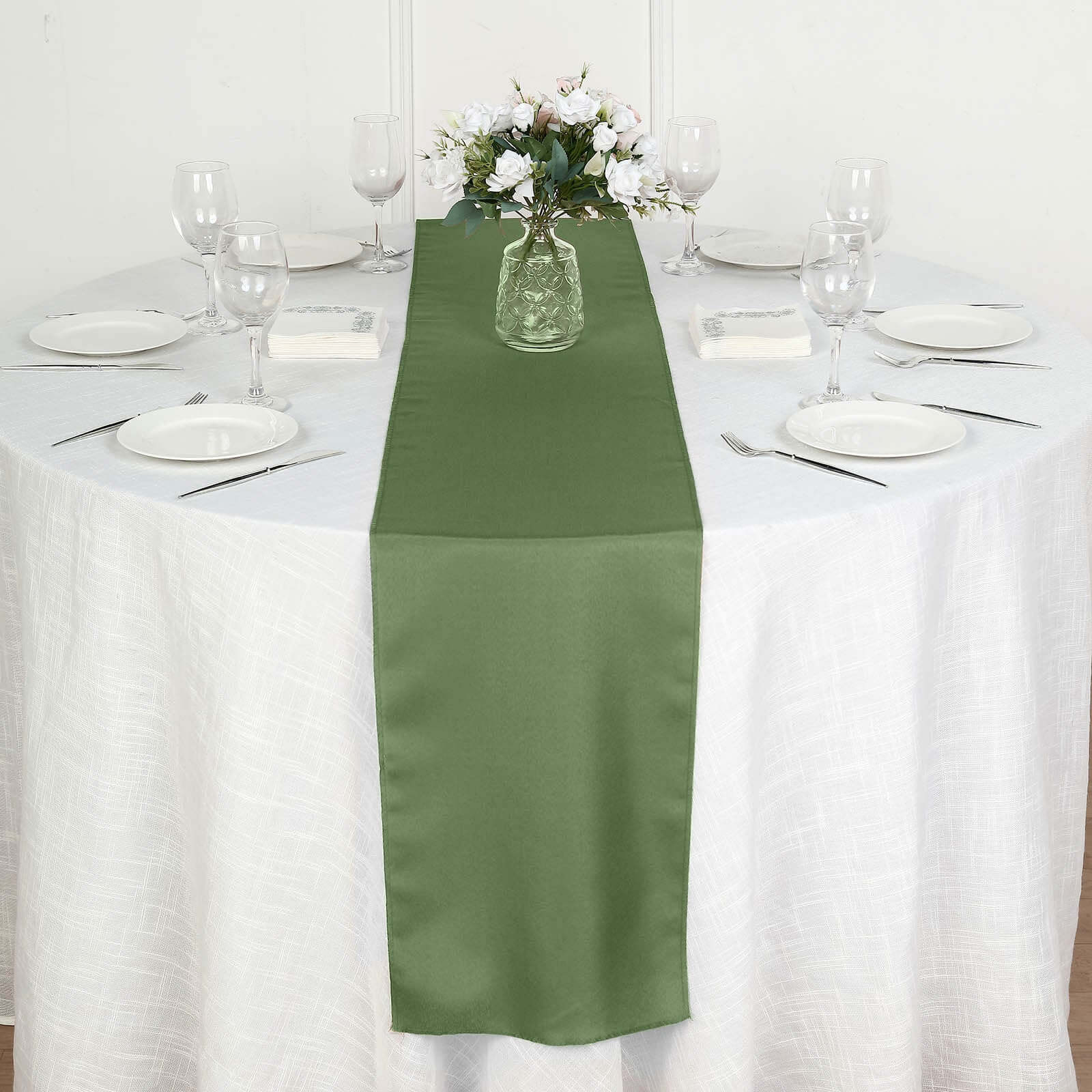 Polyester Table Runner 12"x108" Olive Green - Wrinkle-Resistant & Durable Table Decor - Image 6