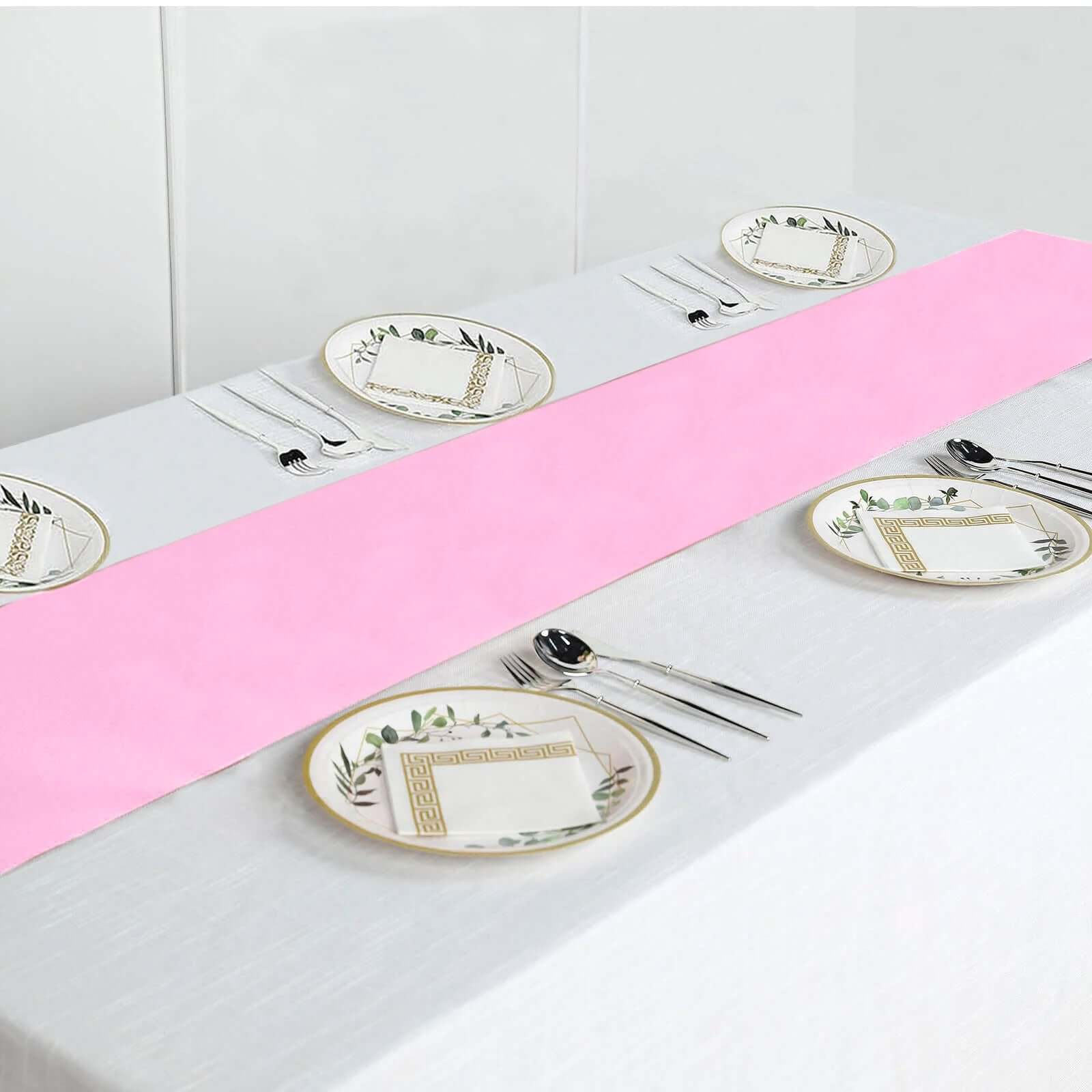 Polyester Table Runner 12"x108" Pink - Wrinkle-Resistant & Durable Table Decor - Image 6