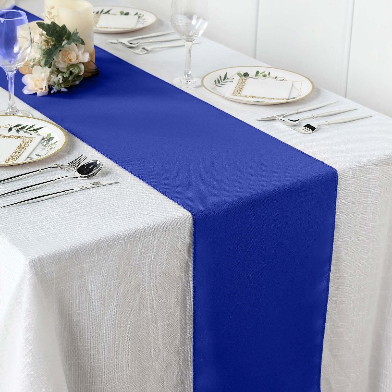 Polyester Table Runner 12"x108" Royal Blue - Wrinkle-Resistant & Durable Table Decor - Image 2