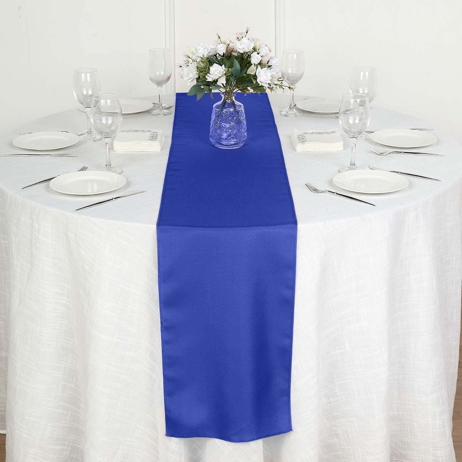 Polyester Table Runner 12"x108" Royal Blue - Wrinkle-Resistant & Durable Table Decor - Image 5