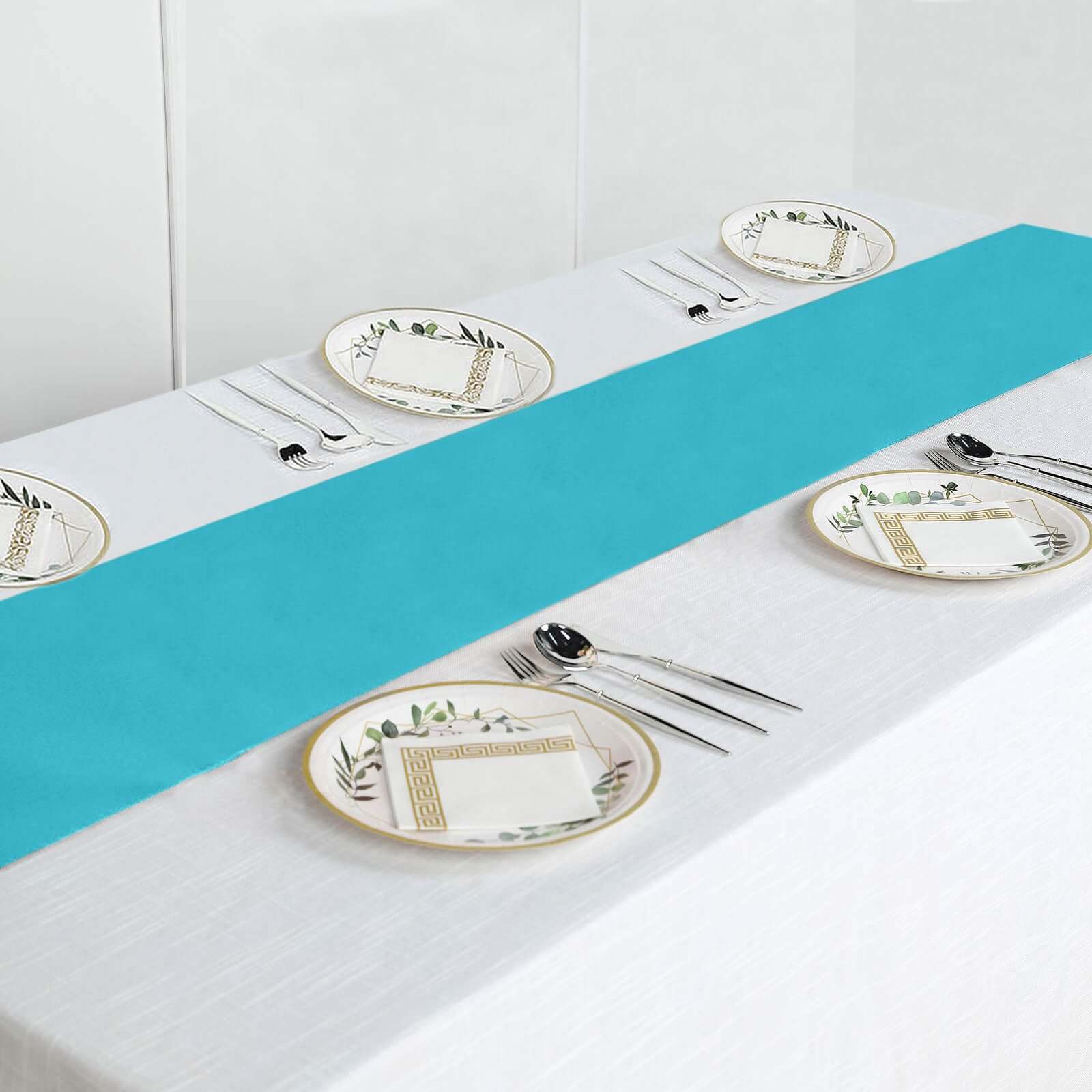 Polyester Table Runner 12"x108" Turquoise - Wrinkle-Resistant & Durable Table Decor - Image 6