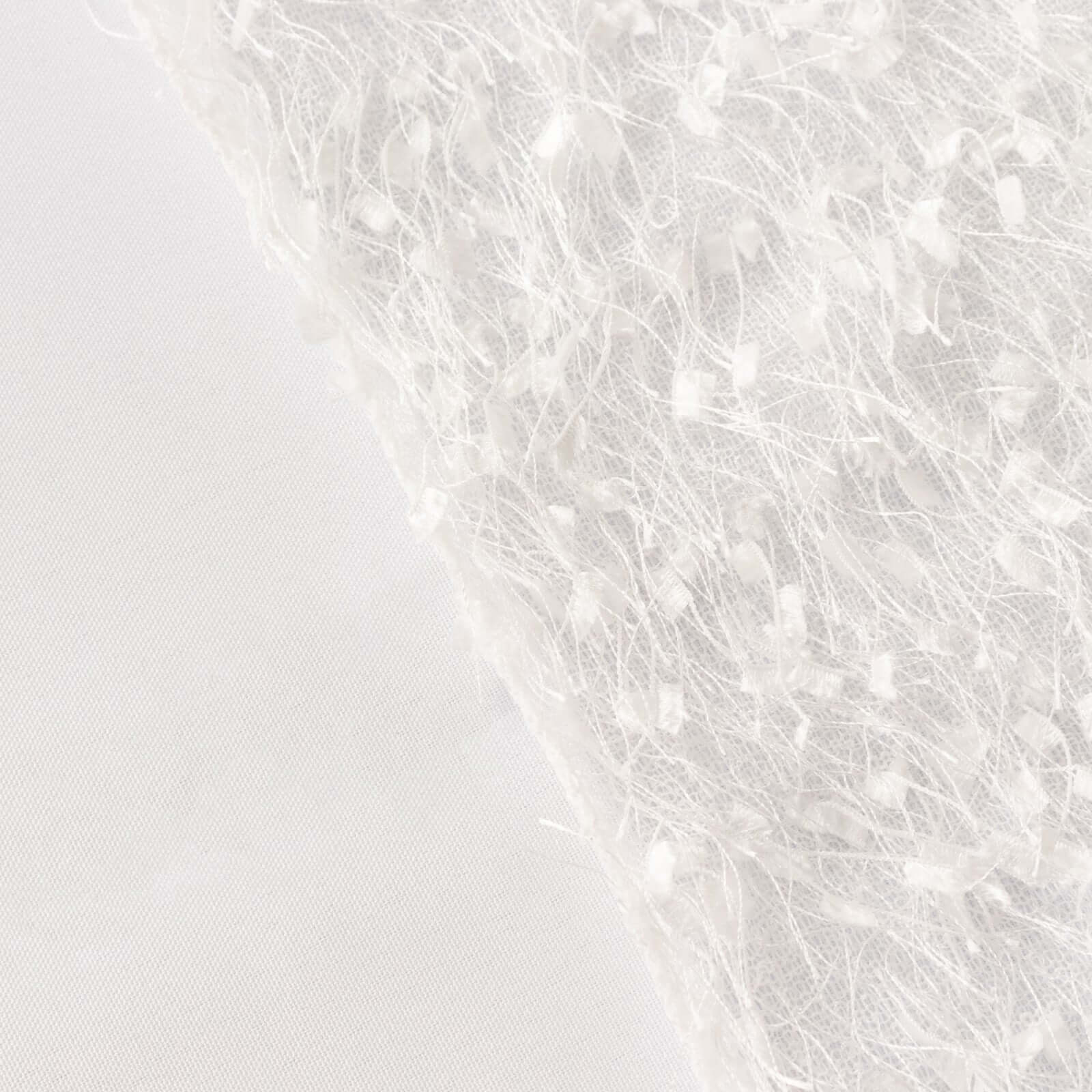 Polyester Table Runner 12"x108" White with Fringe Shag Design - Bold Decor for Parties and Gatherings - Image 12