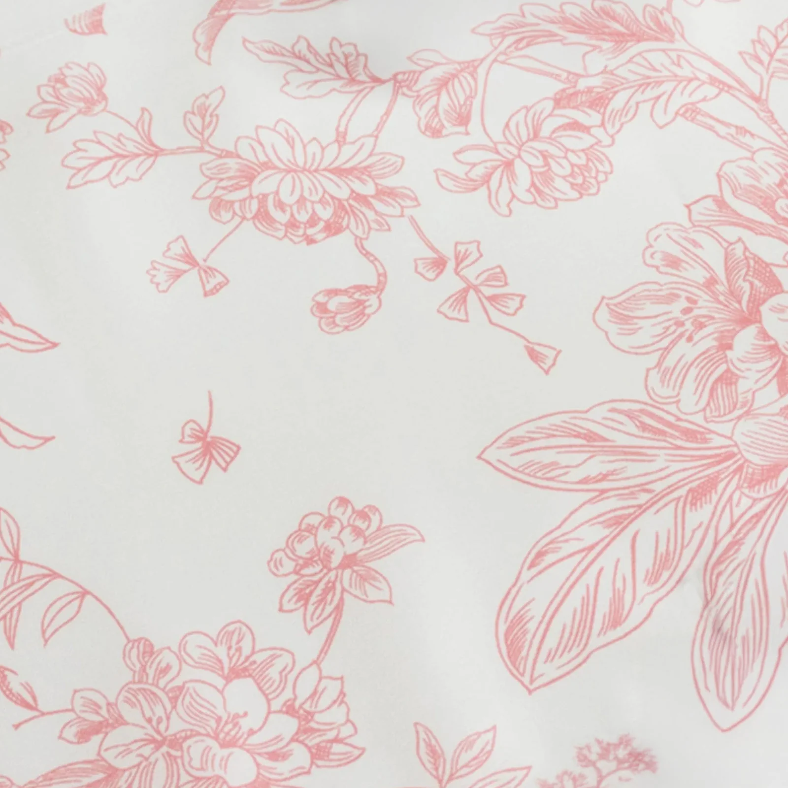 Polyester Table Runner 12"x108" White with Pink French Toile Floral Print - Exquisite Reusable Table Décor - Image 7