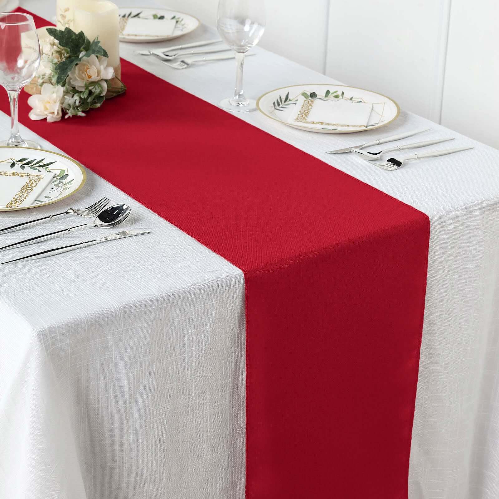 Polyester Table Runner 12"x108" Wine - Wrinkle-Resistant & Durable Table Decor - Image 2