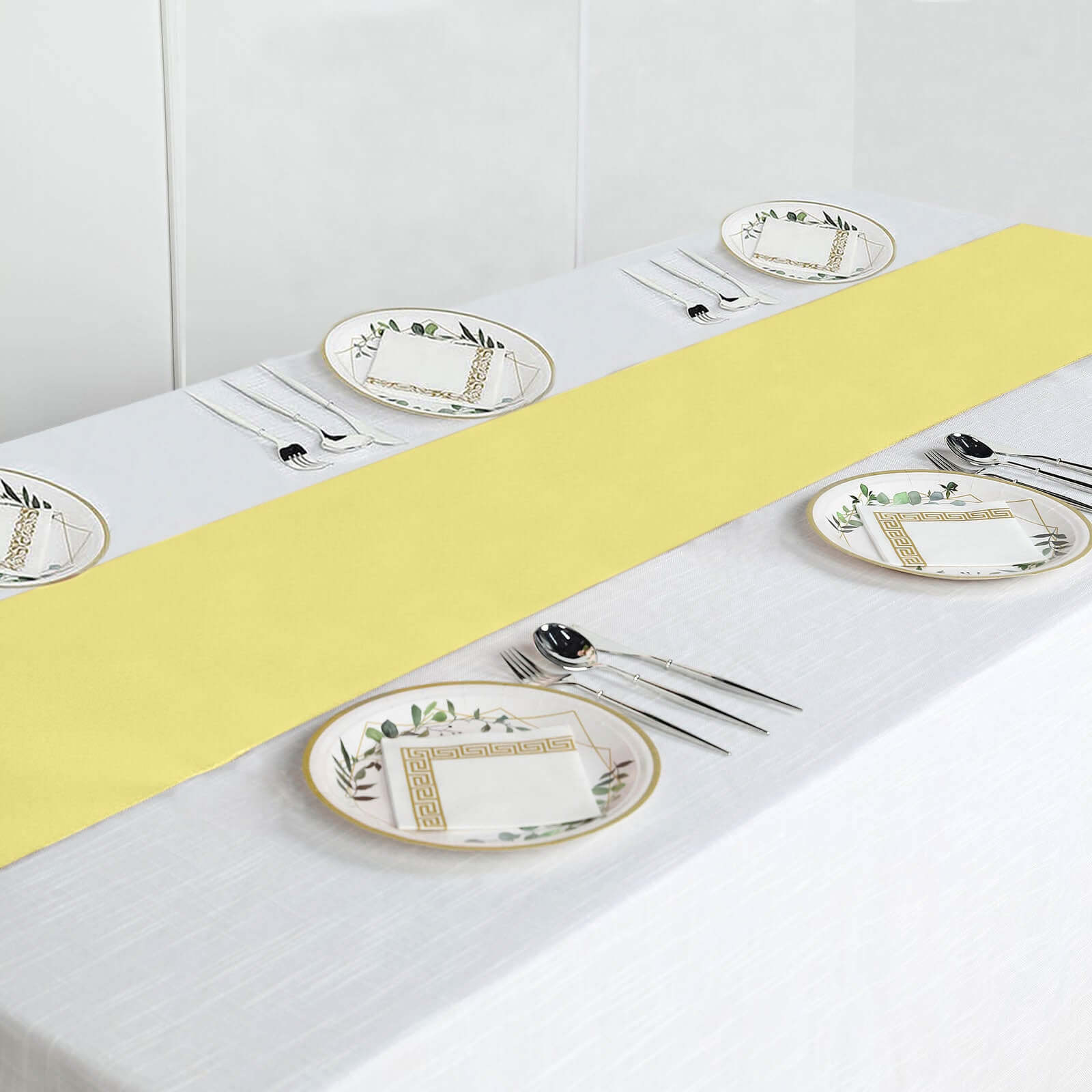 Polyester Table Runner 12"x108" Yellow - Wrinkle-Resistant & Durable Table Decor - Image 6