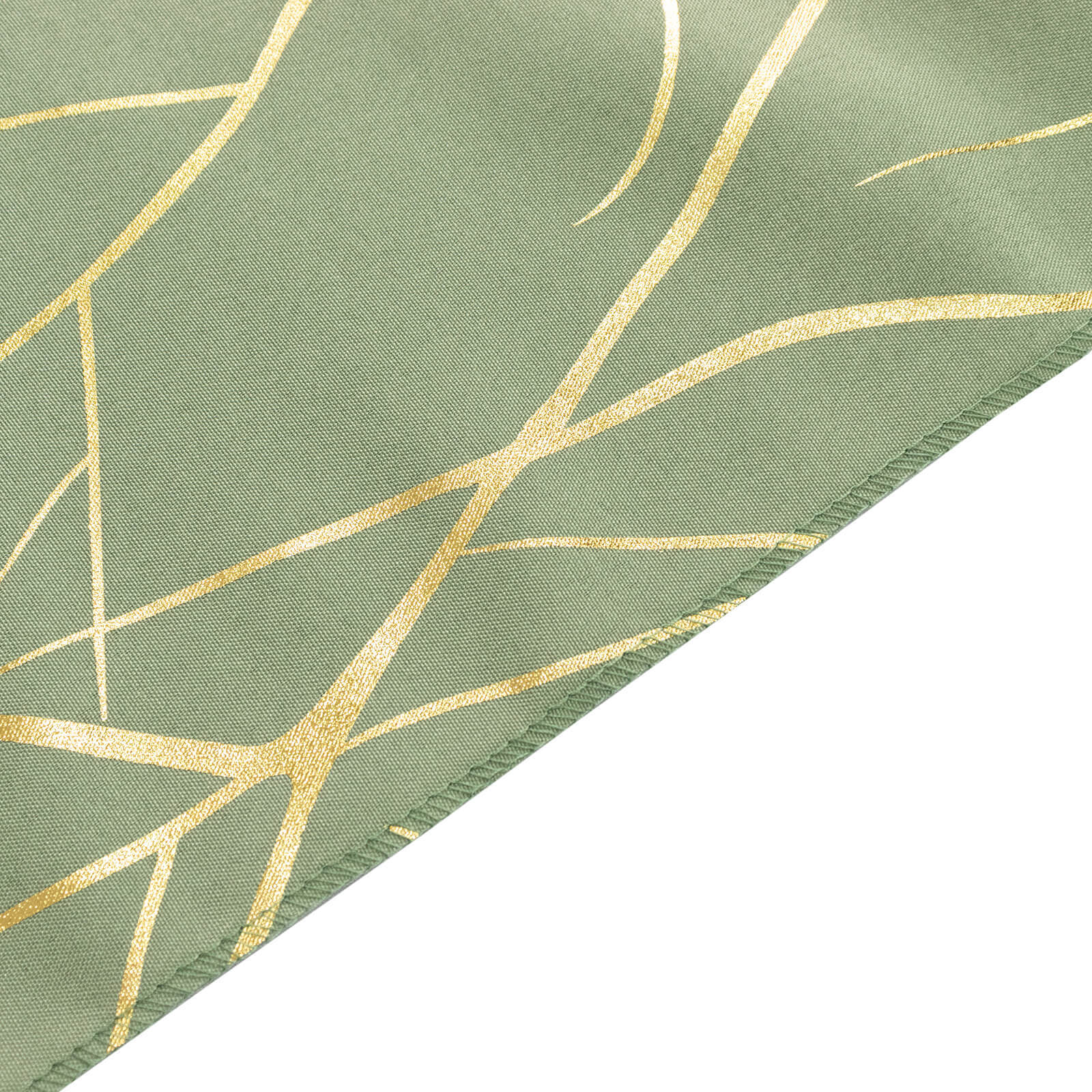 Polyester Table Runner 9ft Dusty Sage Green with Gold Foil Tree Branch Pattern - Stylish Table Decor - Image 10