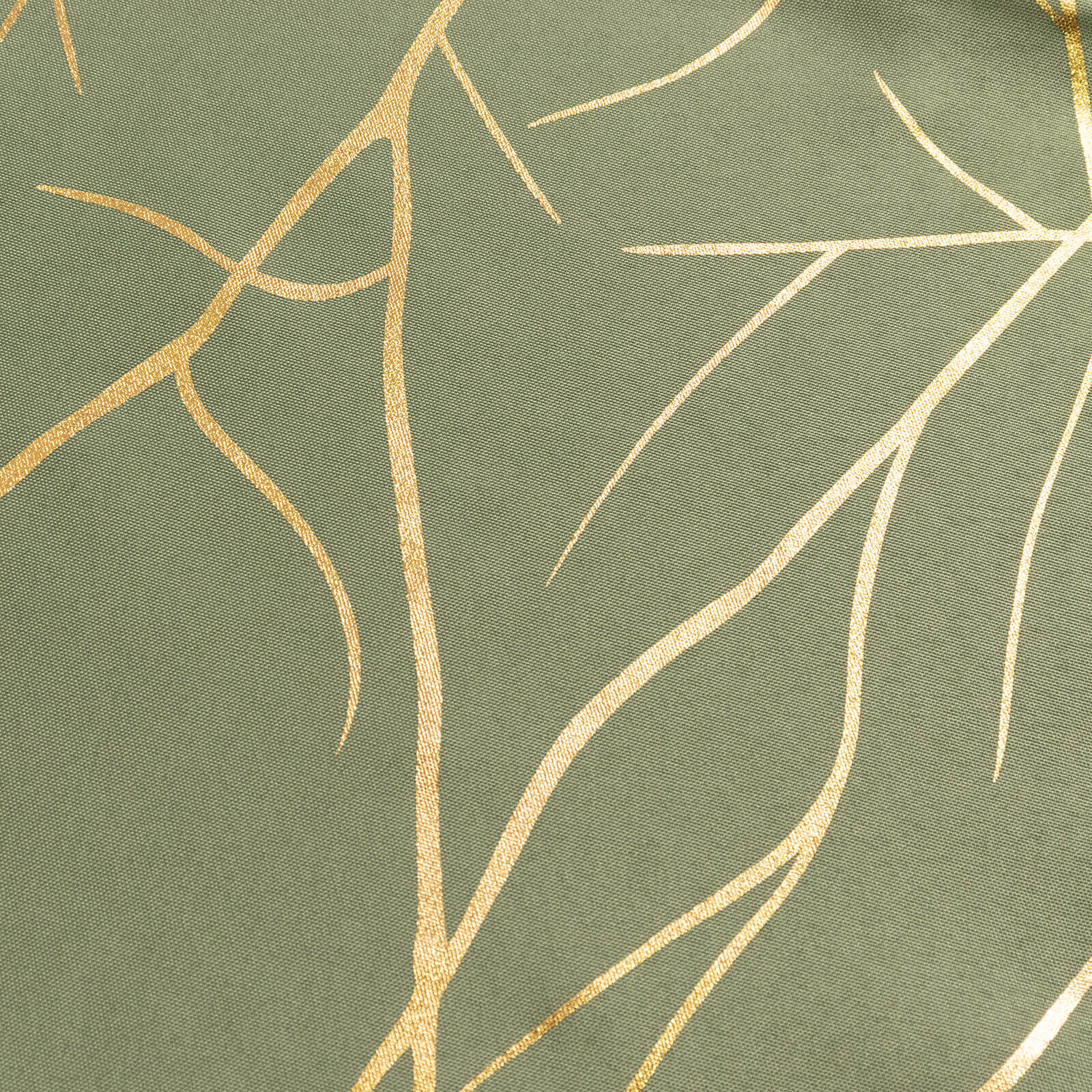 Polyester Table Runner 9ft Dusty Sage Green with Gold Foil Tree Branch Pattern - Stylish Table Decor - Image 11