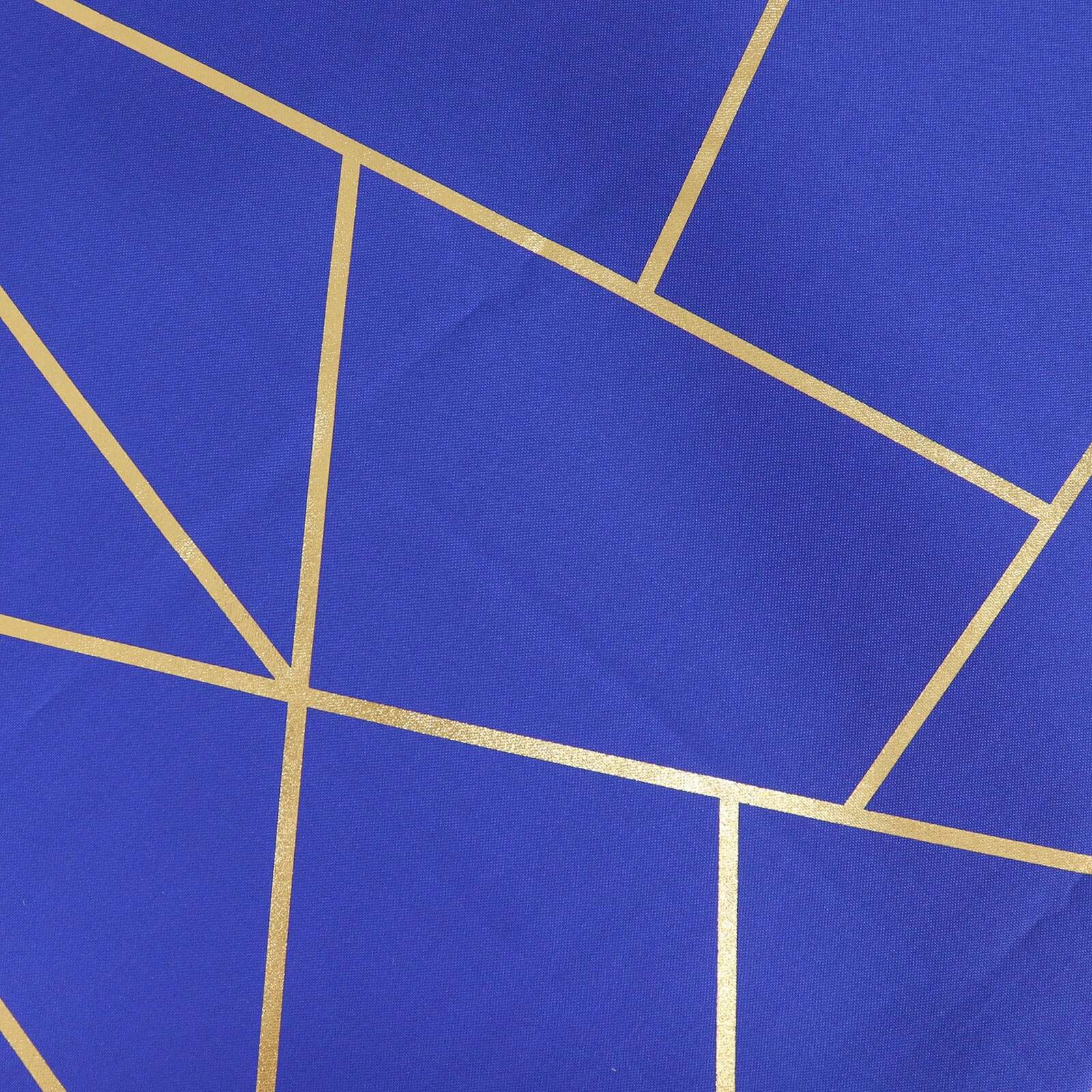 Polyester Table Runner 9ft Royal Blue - Gold Foil Geometric Pattern - Image 7