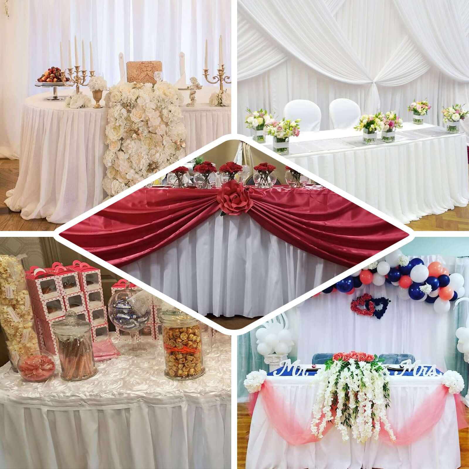 Polyester Table Skirt 17ft White - Stylish Pleated Banquet Folding Table Cover - Image 5