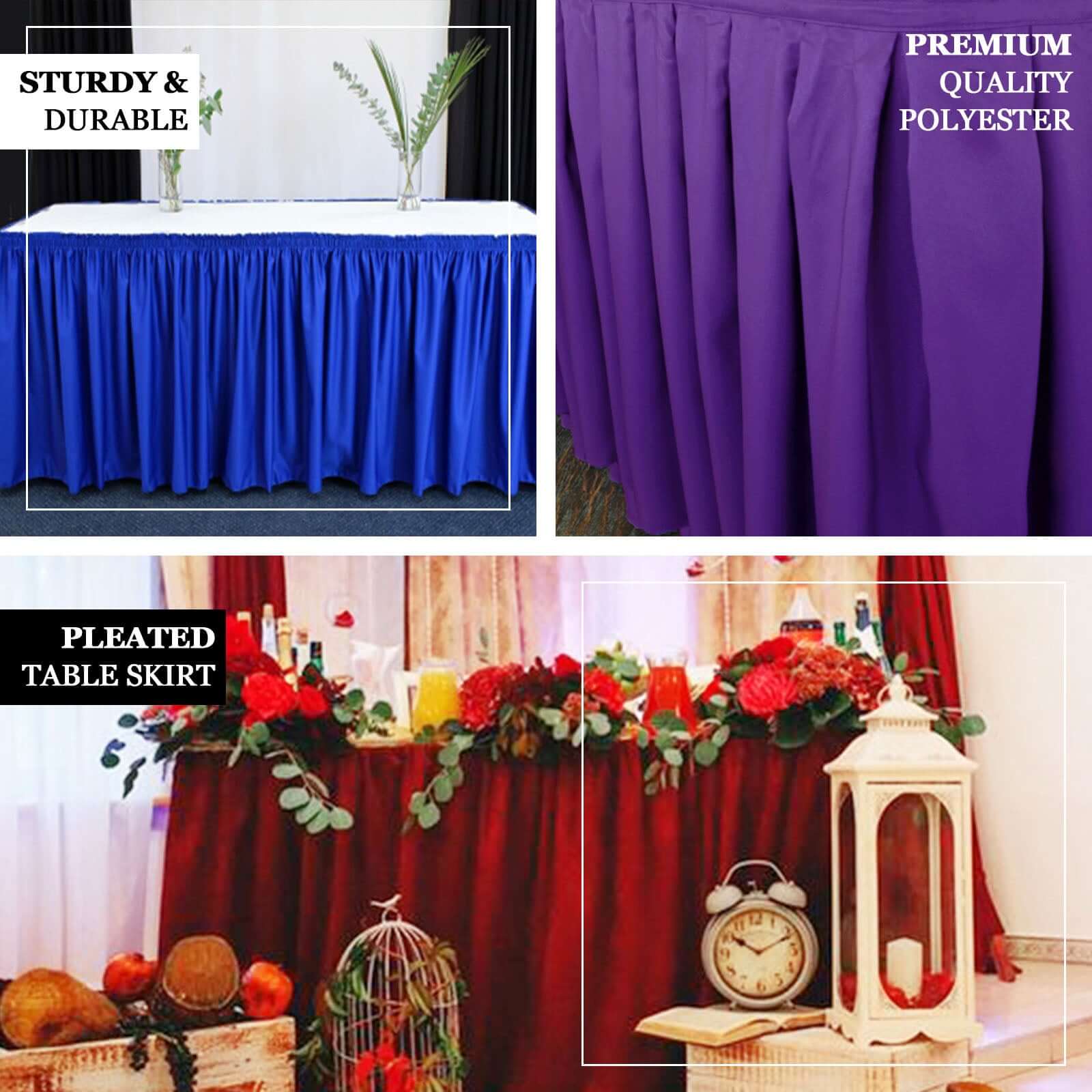 Polyester Table Skirt 21ft Nude - Stylish Pleated Table Cover - Image 3