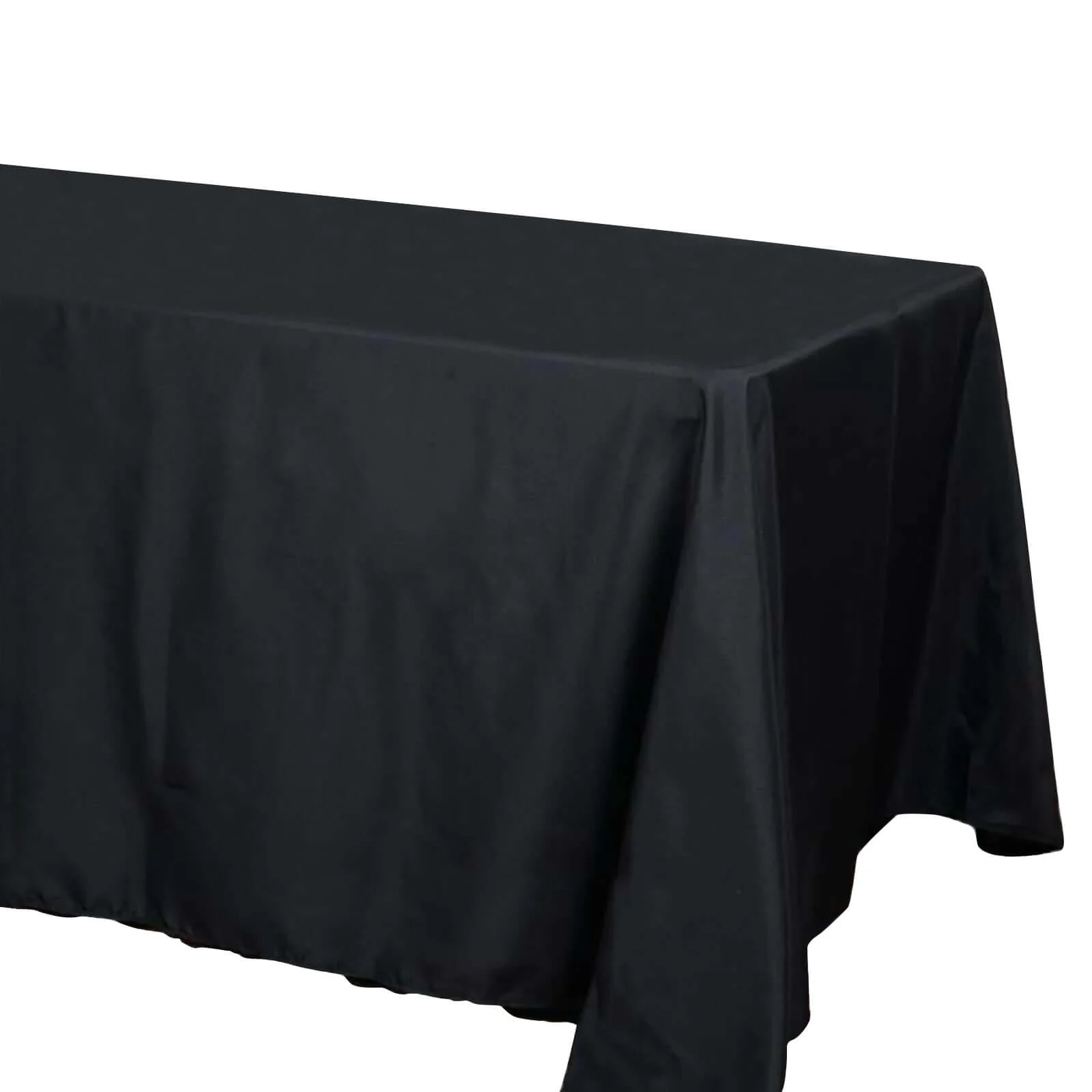 Polyester Rectangle Tablecloth 90"x132" Black with Seamless Finish - Sophisticated Style for Wedding Receptions - Image 6