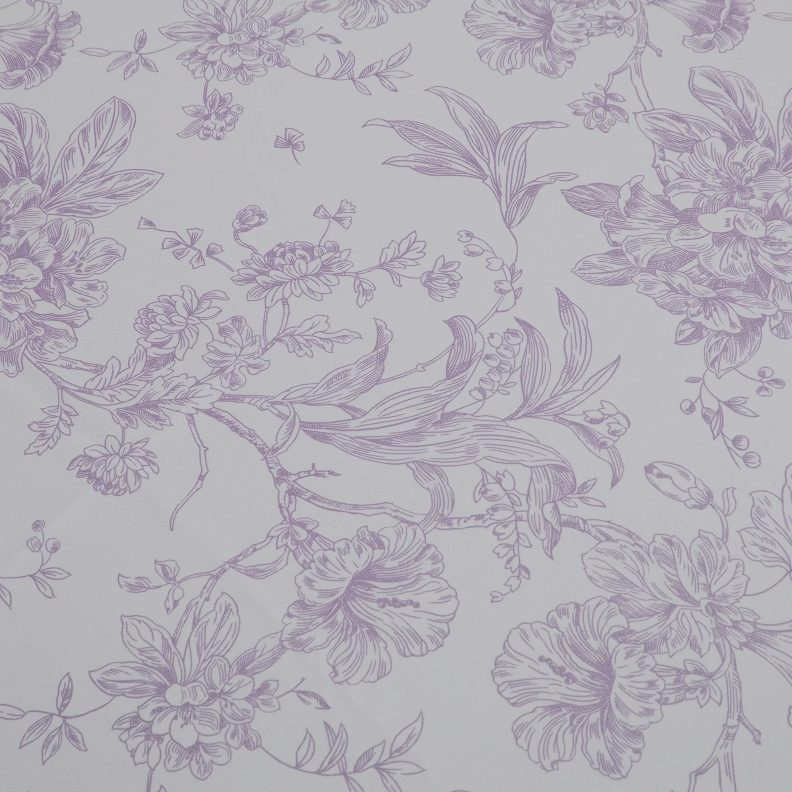 Polyester Square Tablecloth 70"x70" White with Lavender Lilac French Toile Pattern - Sophisticated Table Cover for Chic Weddings & Events - Image 6