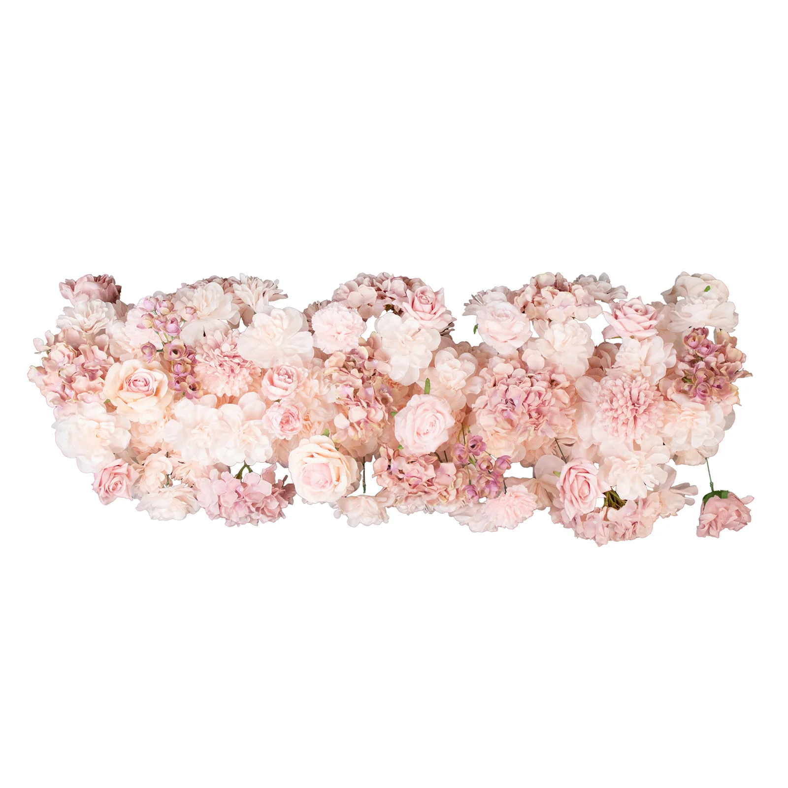 Pre-Arranged Silk Flower Runner 40"x16" Mixed Dusty Rose – Roses, Hydrangeas, Chrysanthemums & Peonies for Wedding Table & Arch Decor - Image 2