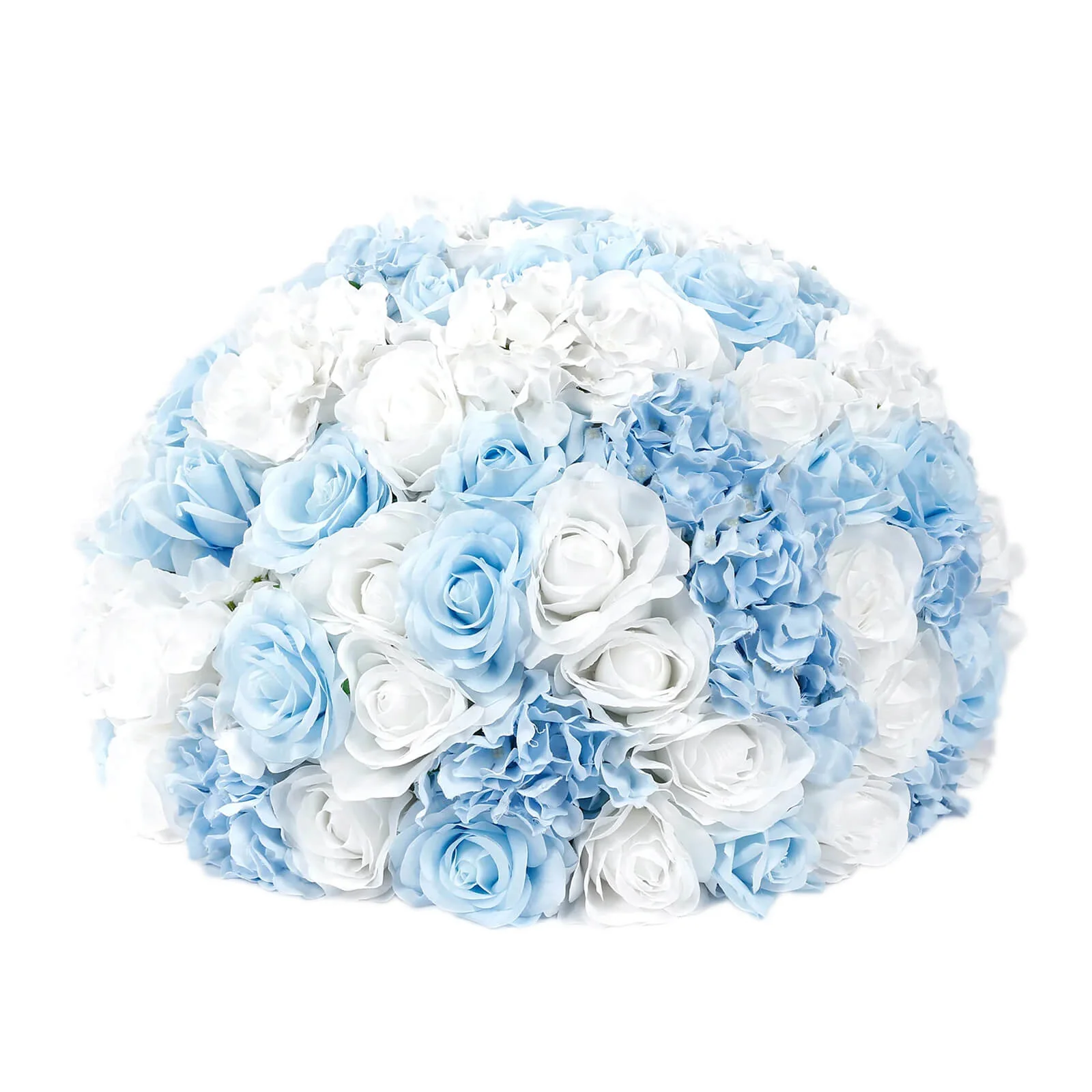 Pre-Arranged Artificial Rose Wedding Centerpiece, Light Blue Silk Rose Flower Balls Arrangement Table Decor - 20" - Image 2