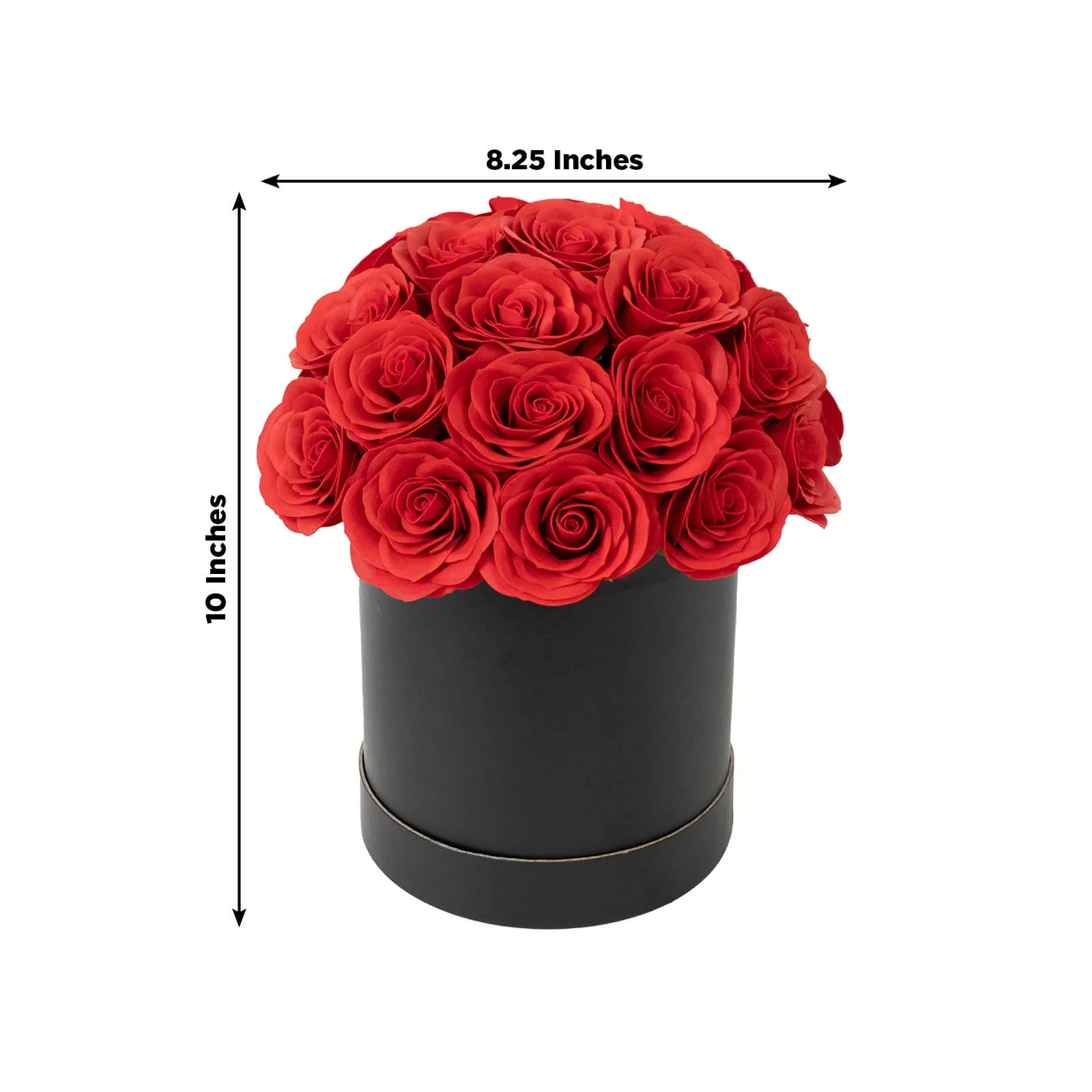 Prearranged Rose Centerpiece Arrangement, Red 27pcs Roses with Black Round Gift Box - Image 3