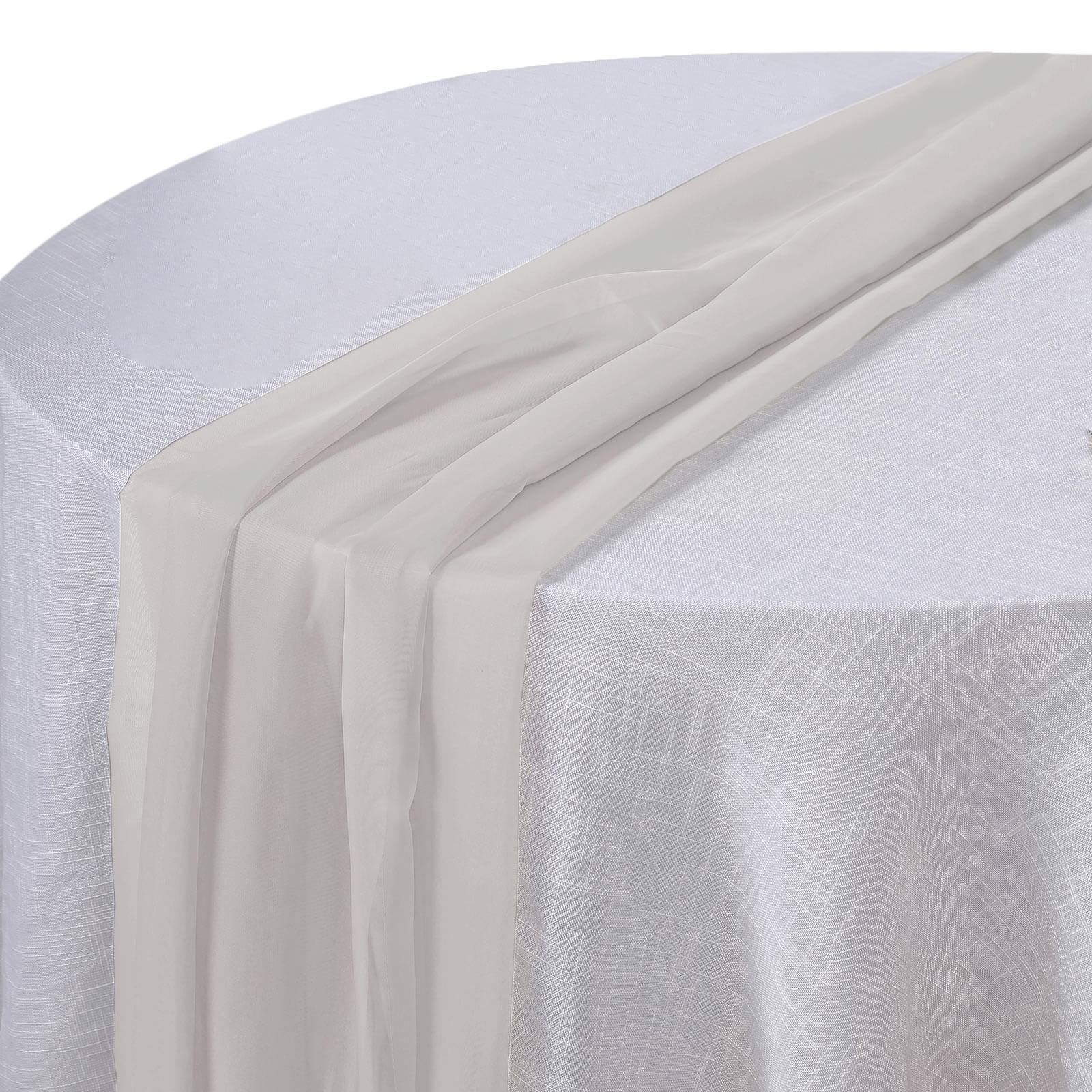 Chiffon Table Runner 6ft Beige - Lightweight Table Linen - Image 6