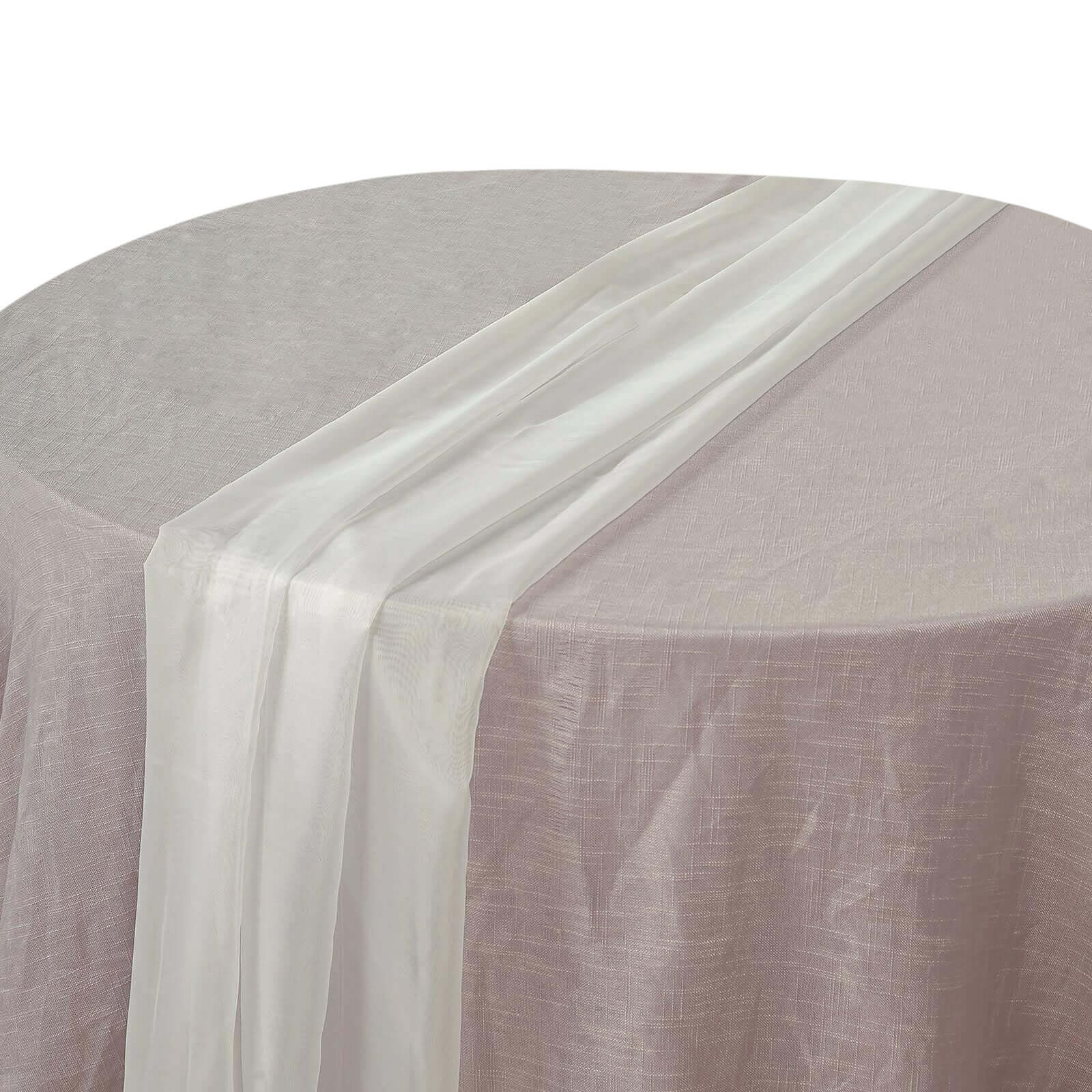 Chiffon Table Runner 6ft Ivory - Lightweight Table Linen - Image 6