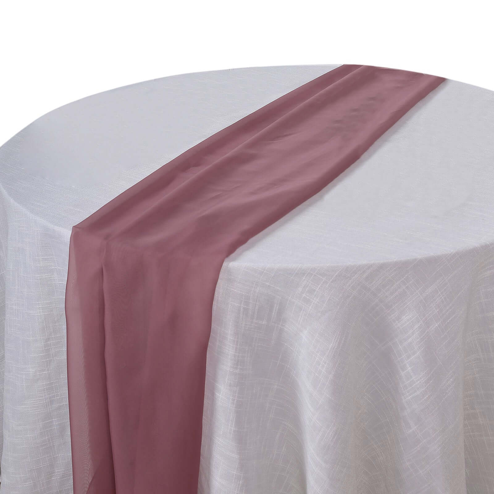 Chiffon Table Runner 6ft Mauve/Cinnamon Rose - Lightweight Table Linen - Image 6