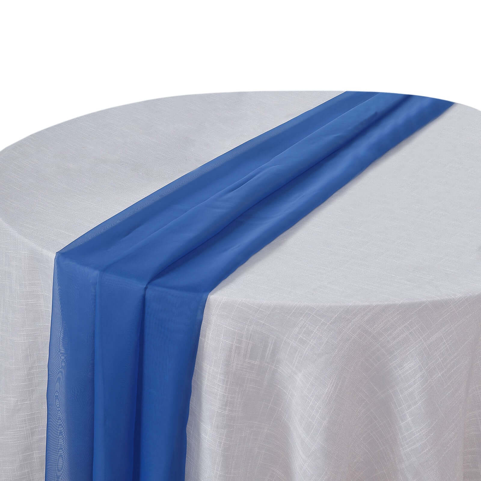 Chiffon Table Runner 6ft Royal Blue - Lightweight Table Linen - Image 8