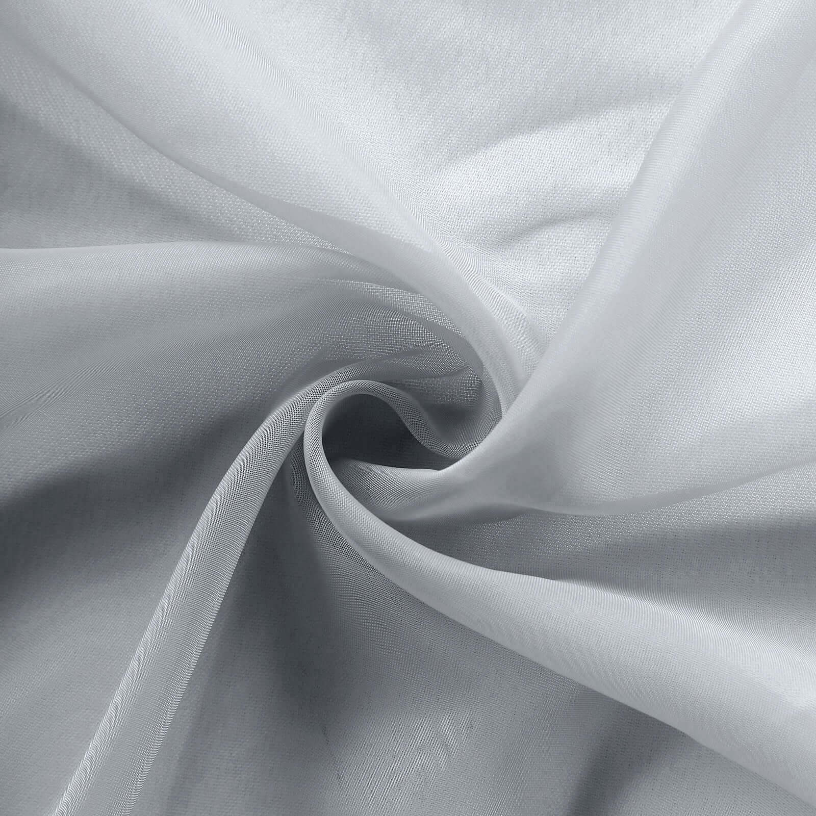 Chiffon Table Runner 6ft Silver - Lightweight Table Linen - Image 7
