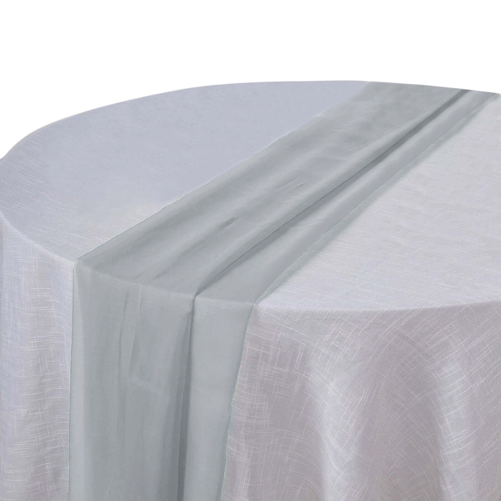 Chiffon Table Runner 6ft Silver - Lightweight Table Linen - Image 8