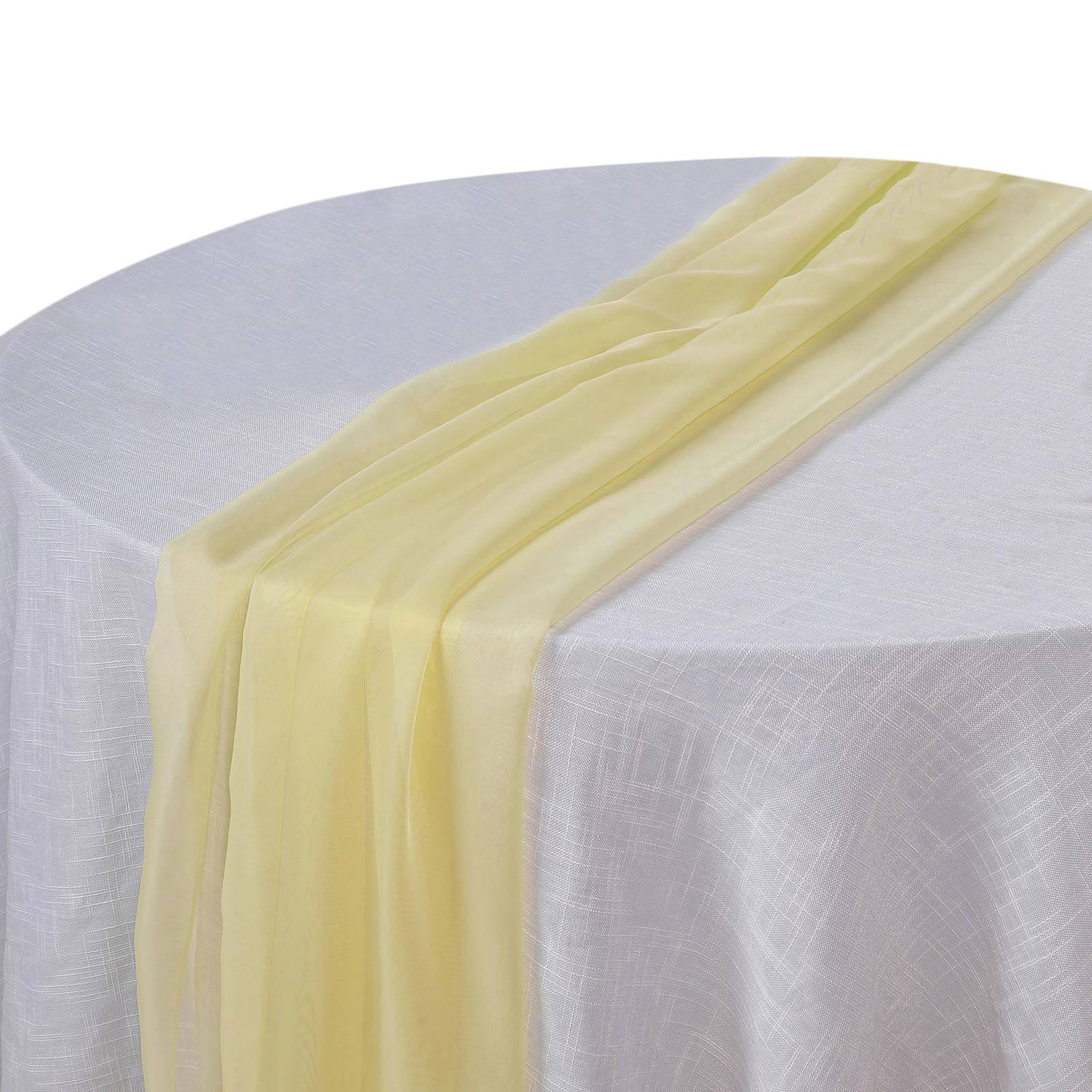 Chiffon Table Runner 6ft Yellow - Lightweight Table Linen - Image 6