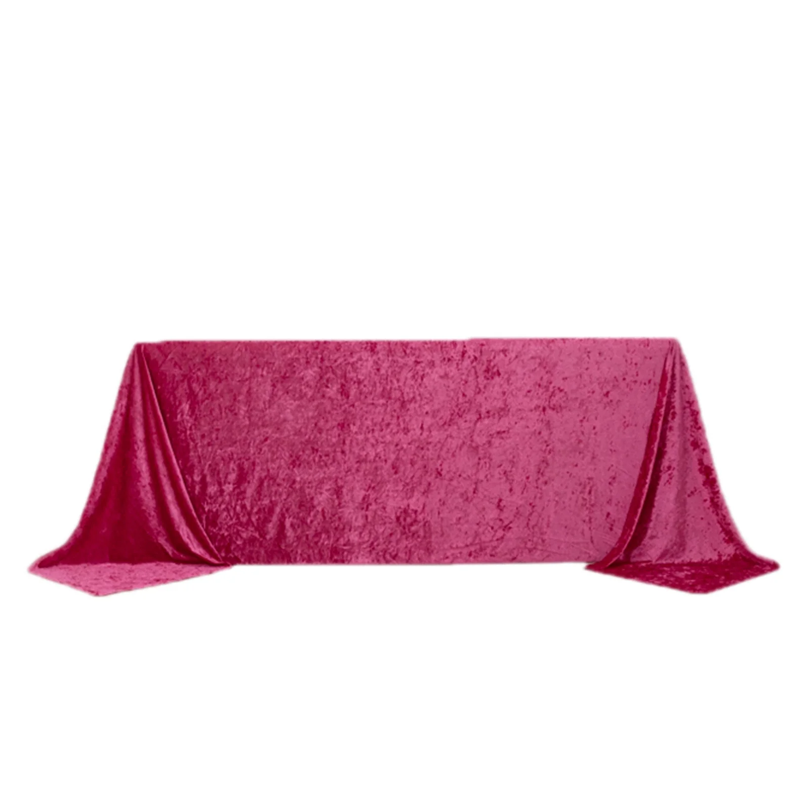 Premium Crushed Velvet Rectangle Tablecloth 90"x132" Fuchsia - Seamless Soft & Reusable Table Cover - Image 7