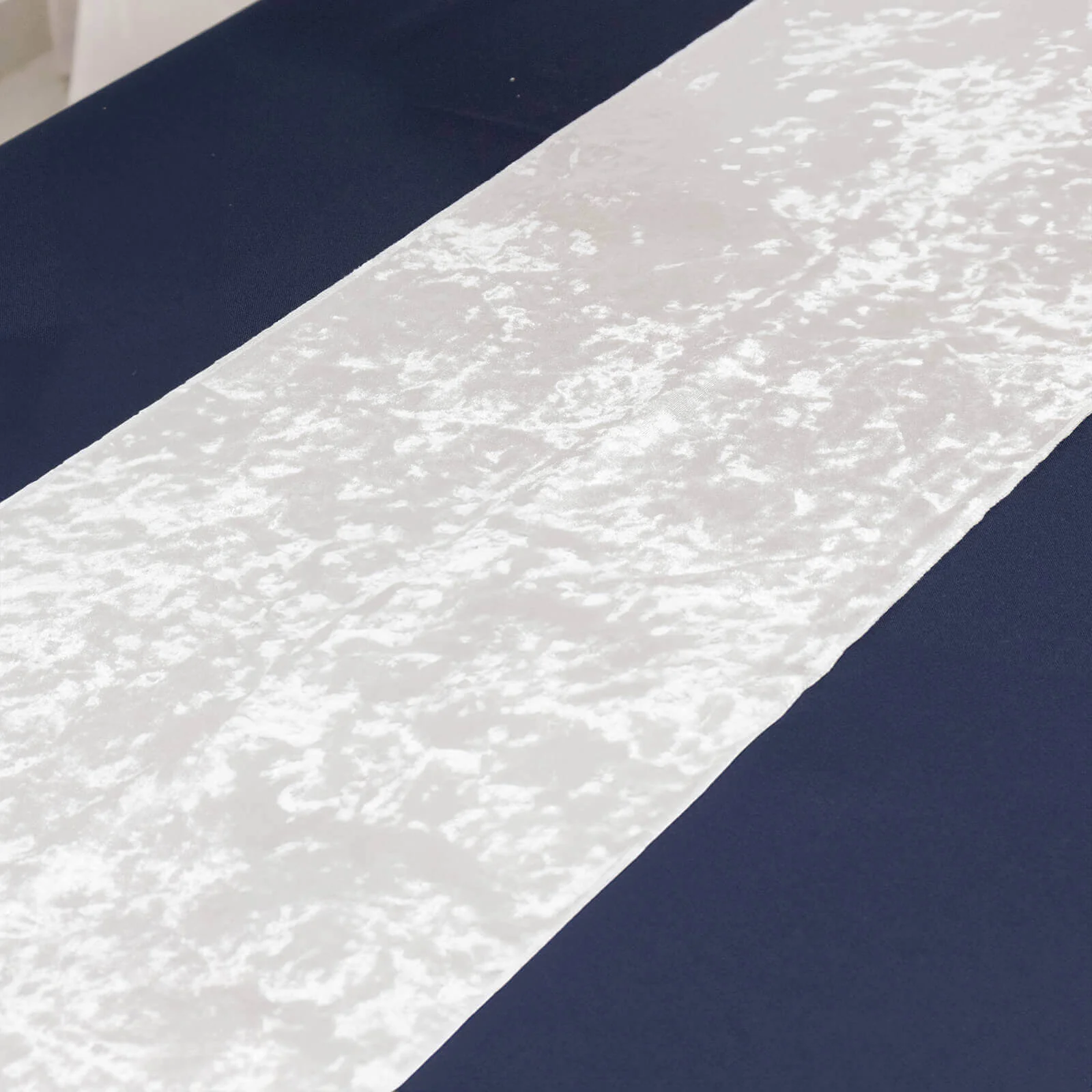 Premium Crushed Velvet Table Runner 12"x108" White - Soft & Classy Table Linen for Events - Image 3
