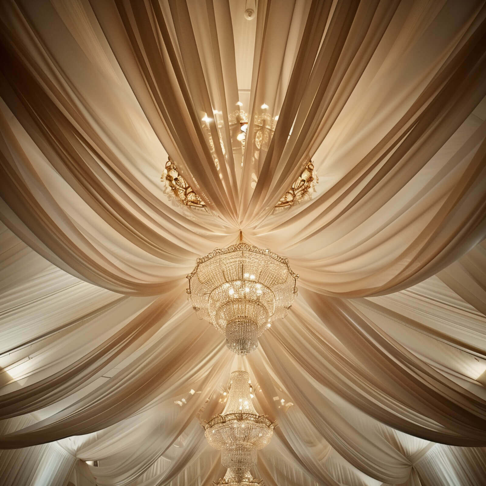 Natural Chiffon Ceiling Drapery, Durable Flame Resistant Long Curtain Backdrop Panel With Rod Pocket 5ftx32ft - Image 6