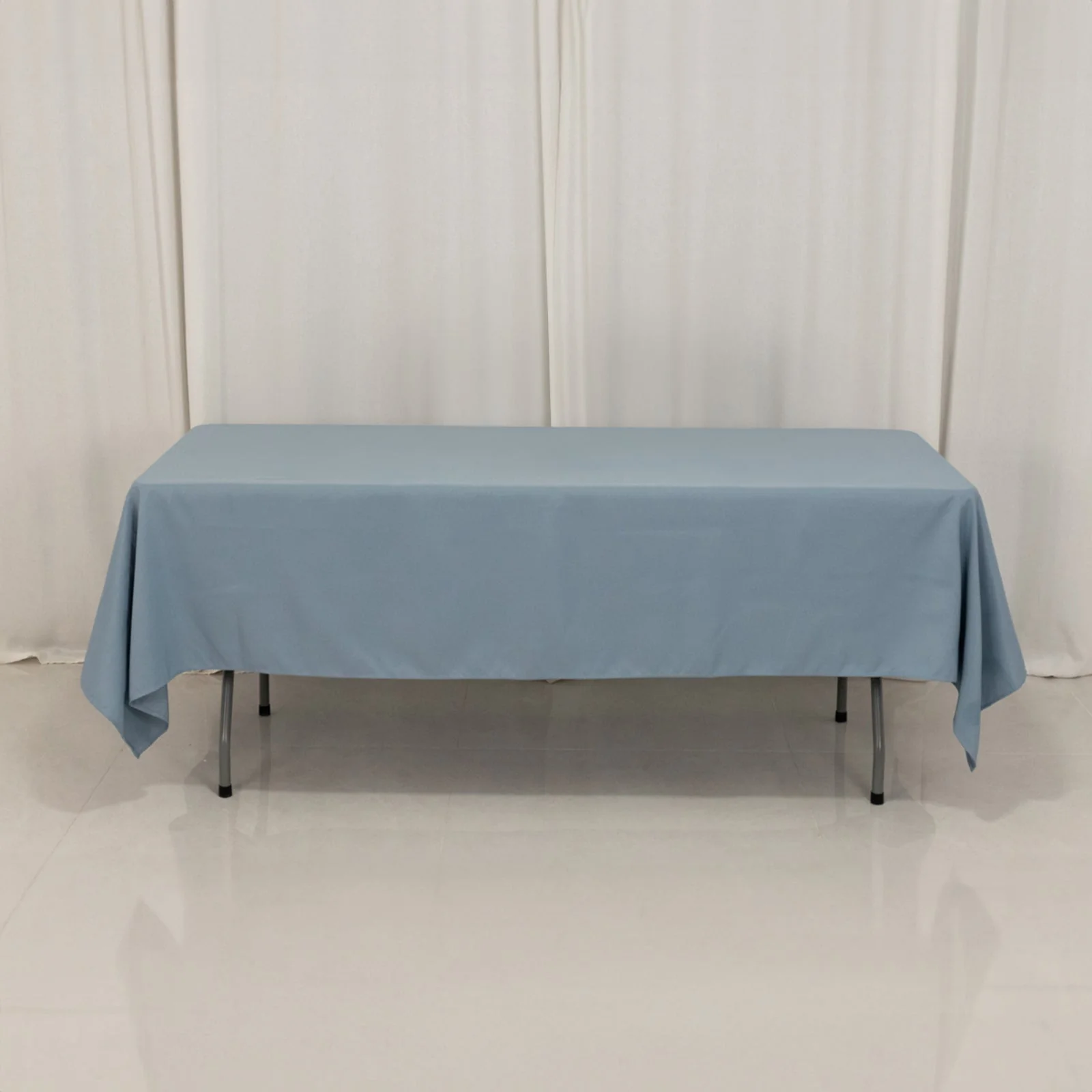 Premium Polyester Rectangle Tablecloth 60"x102" Dusty Blue - 220GSM Wrinkle-Resistant Table Cover