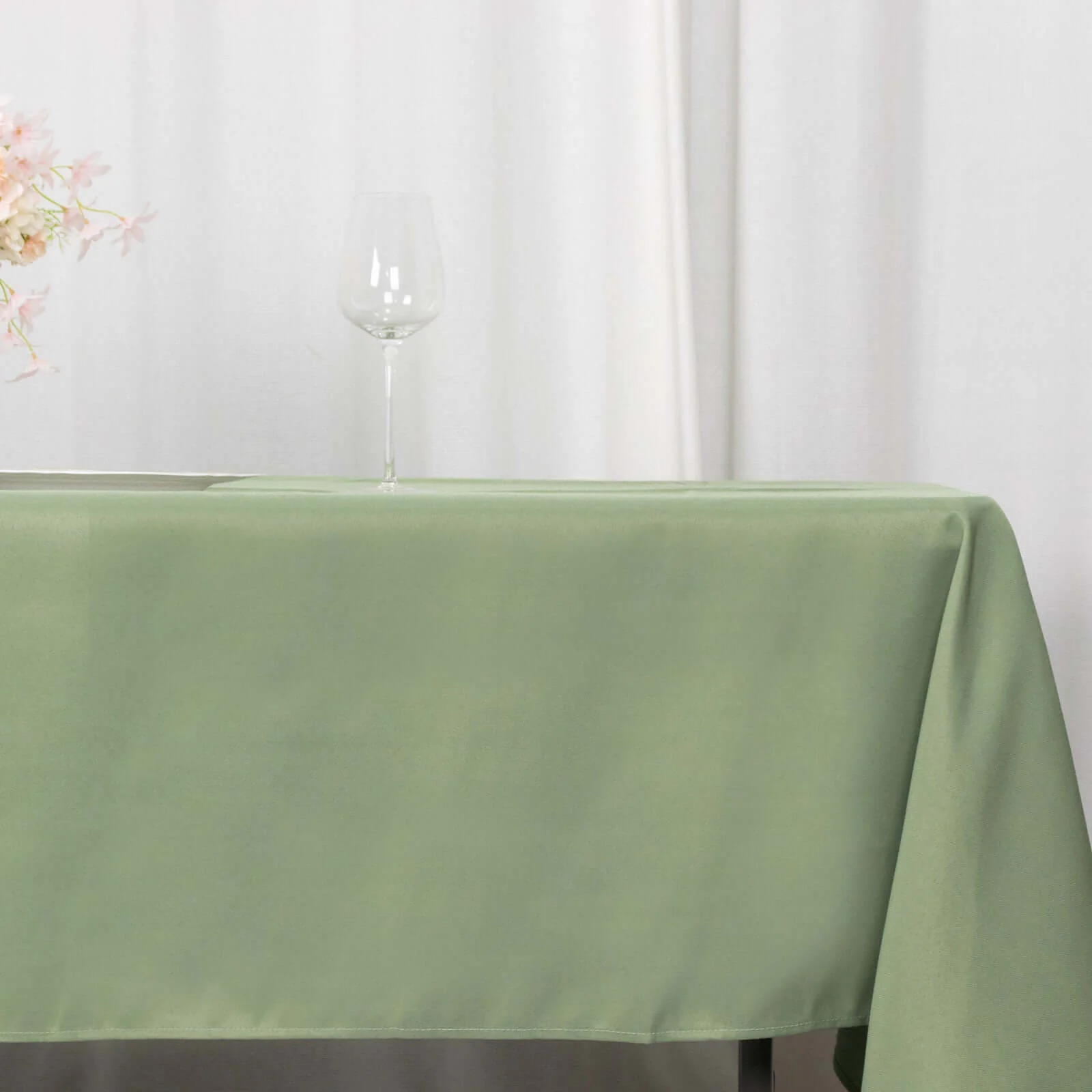 Premium Polyester Rectangle Tablecloth 60"x102" Dusty Sage Green - 220GSM Wrinkle-Resistant Table Cover - Image 8