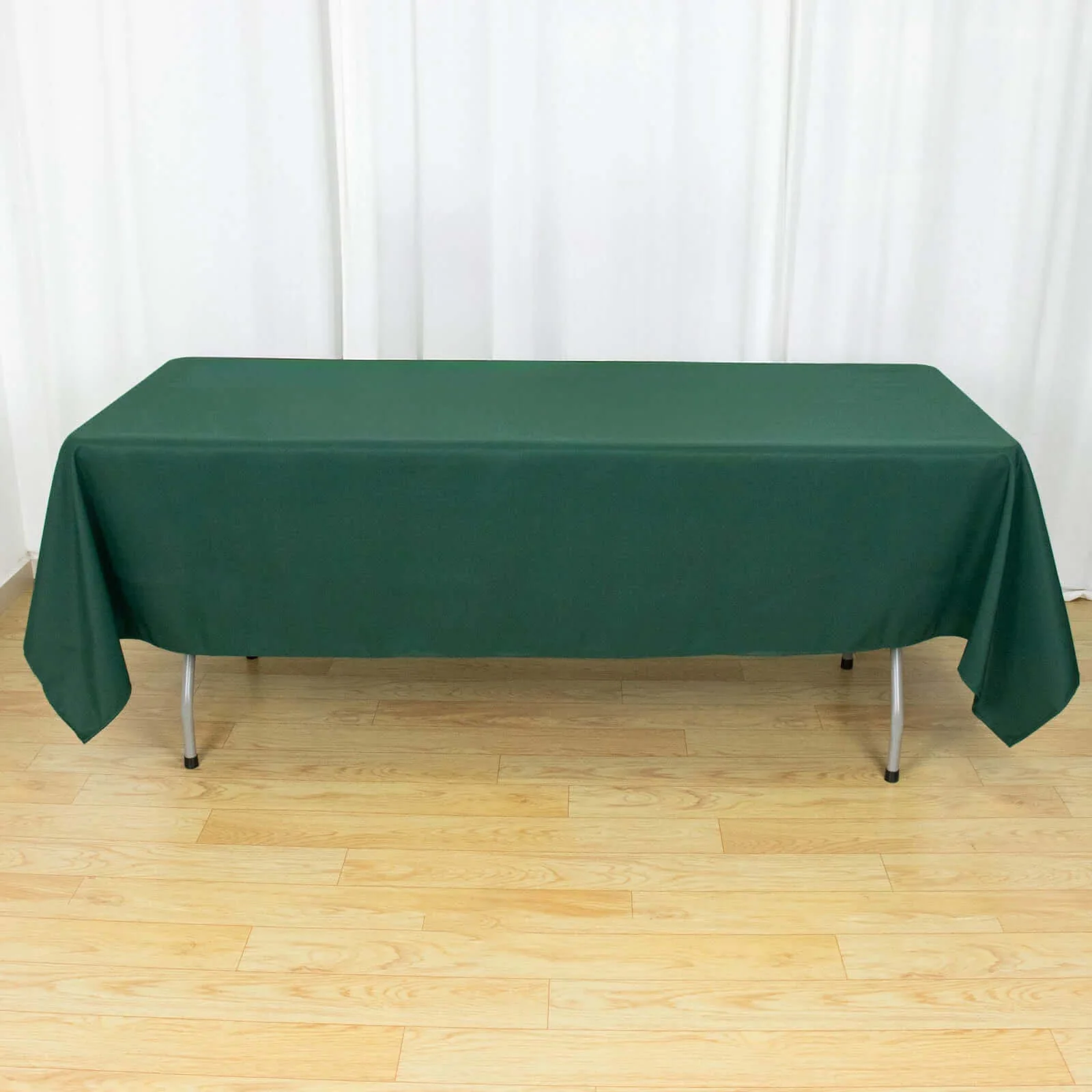 Premium Polyester Rectangle Tablecloth 60"x102" Hunter Emerald Green - 220GSM Wrinkle-Resistant Table Cover