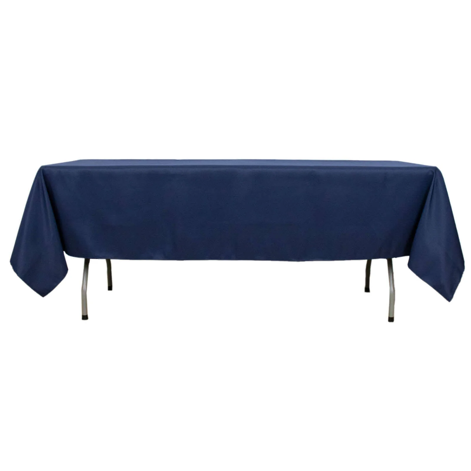 Premium Polyester Rectangle Tablecloth 60"x102" Navy Blue - 220GSM Wrinkle-Resistant Table Cover - Image 6