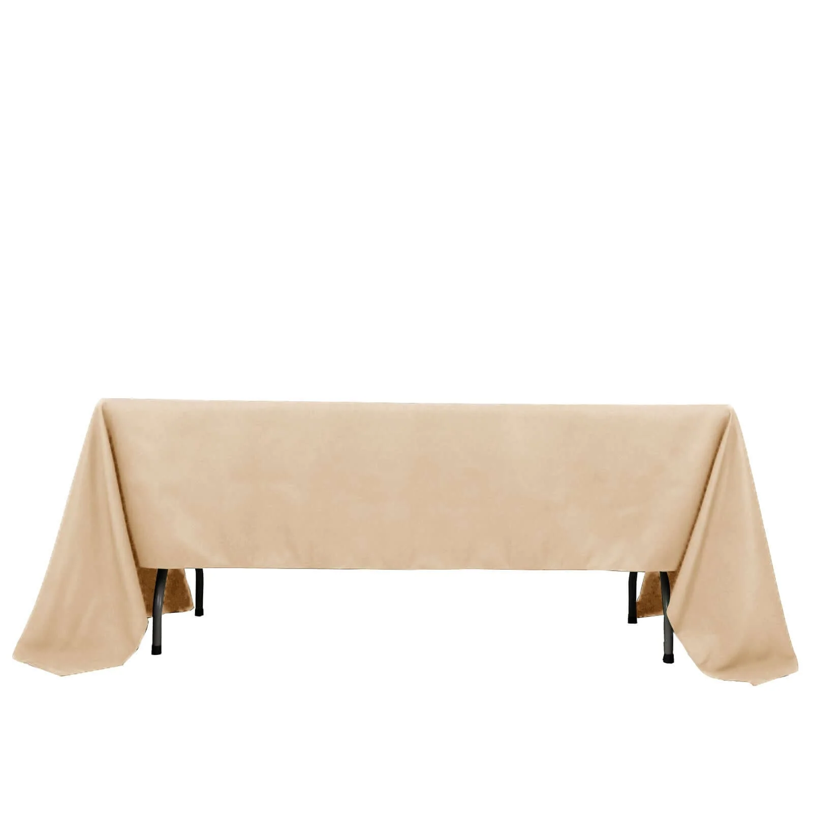 Premium Polyester Rectangle Tablecloth 60"x126" Beige - 220GSM Wrinkle-Resistant Table Cover - Image 6