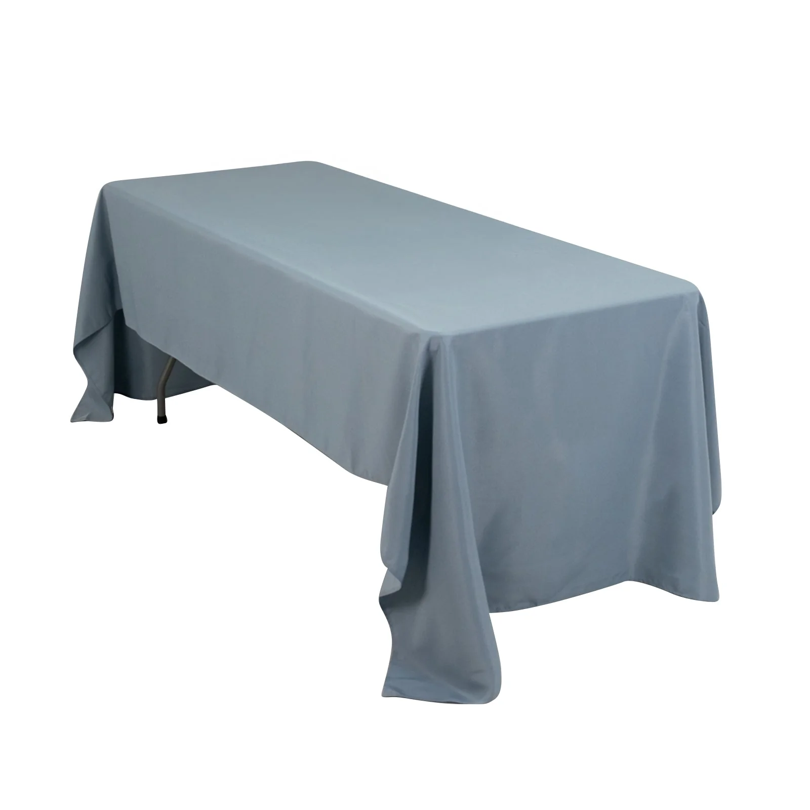 Premium Polyester Rectangle Tablecloth 60"x126" Dusty Blue - 220GSM Wrinkle-Resistant Table Cover - Image 2