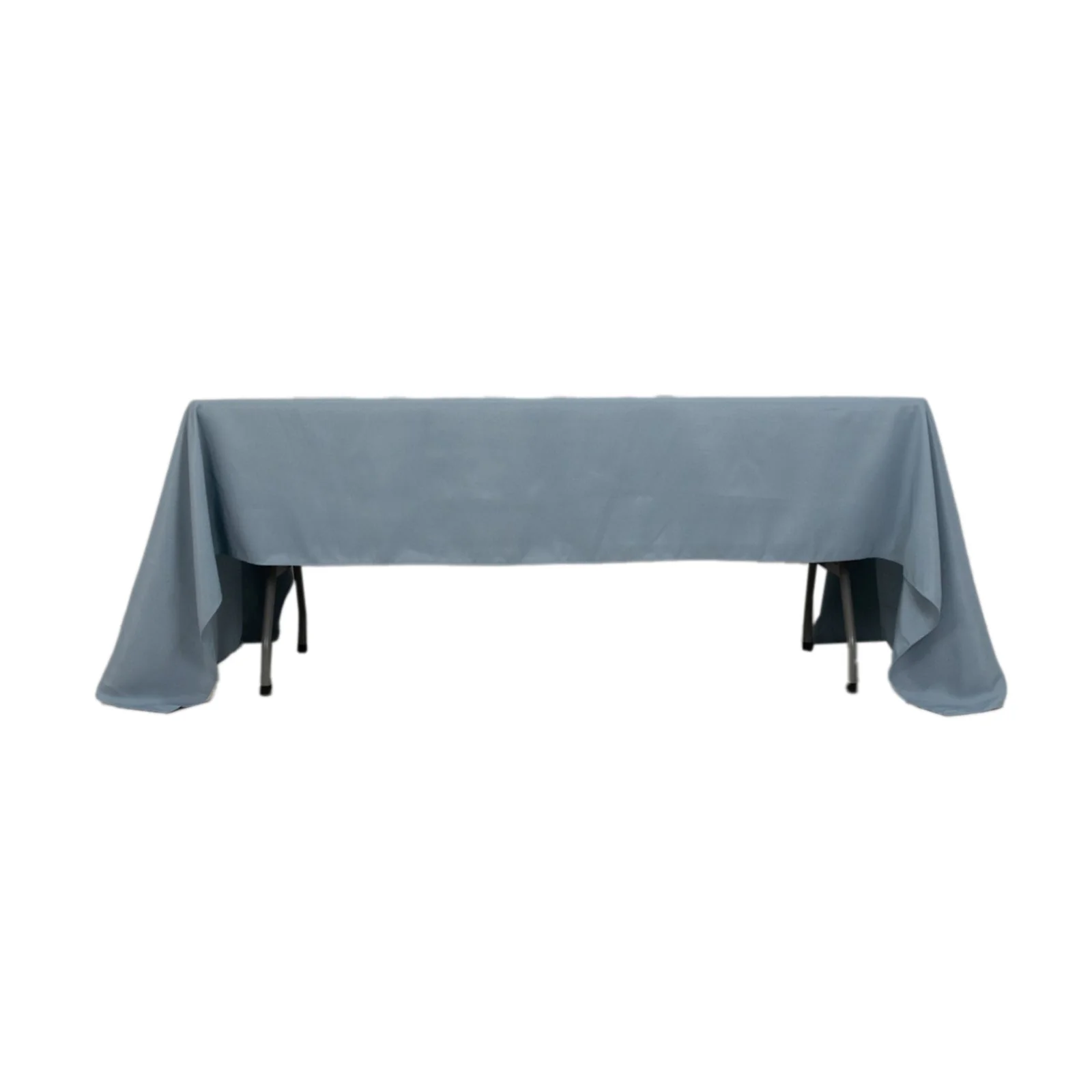 Premium Polyester Rectangle Tablecloth 60"x126" Dusty Blue - 220GSM Wrinkle-Resistant Table Cover - Image 3