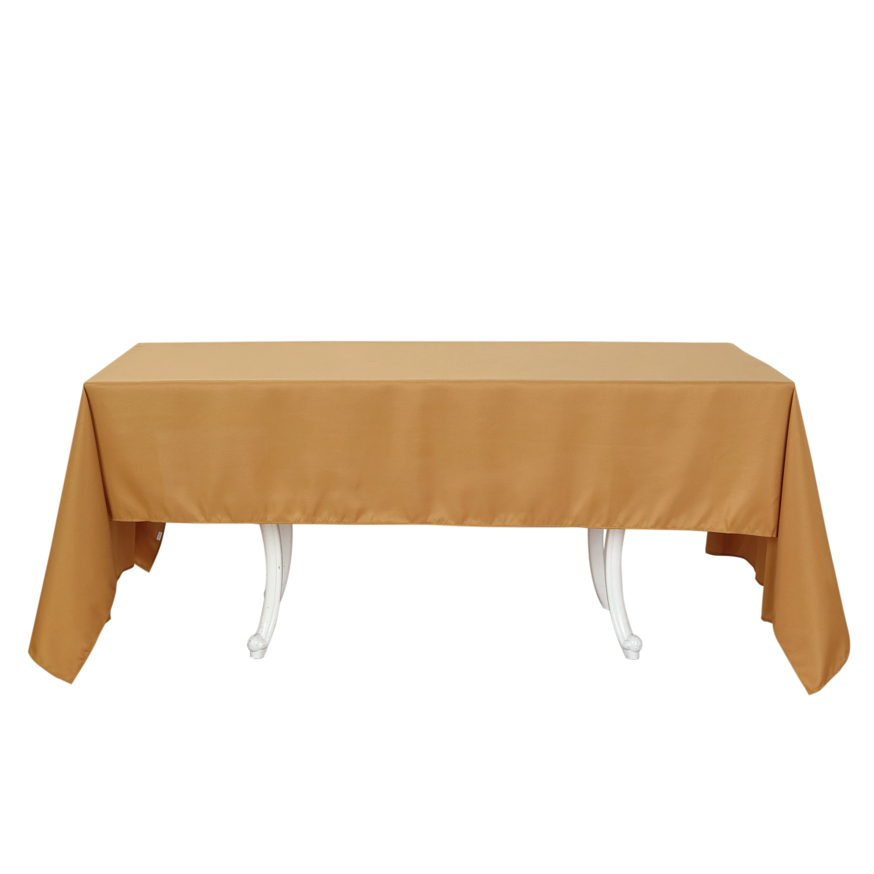 Premium Polyester Rectangle Tablecloth 60"x126" Gold - 220GSM Wrinkle-Resistant Table Cover - Image 6
