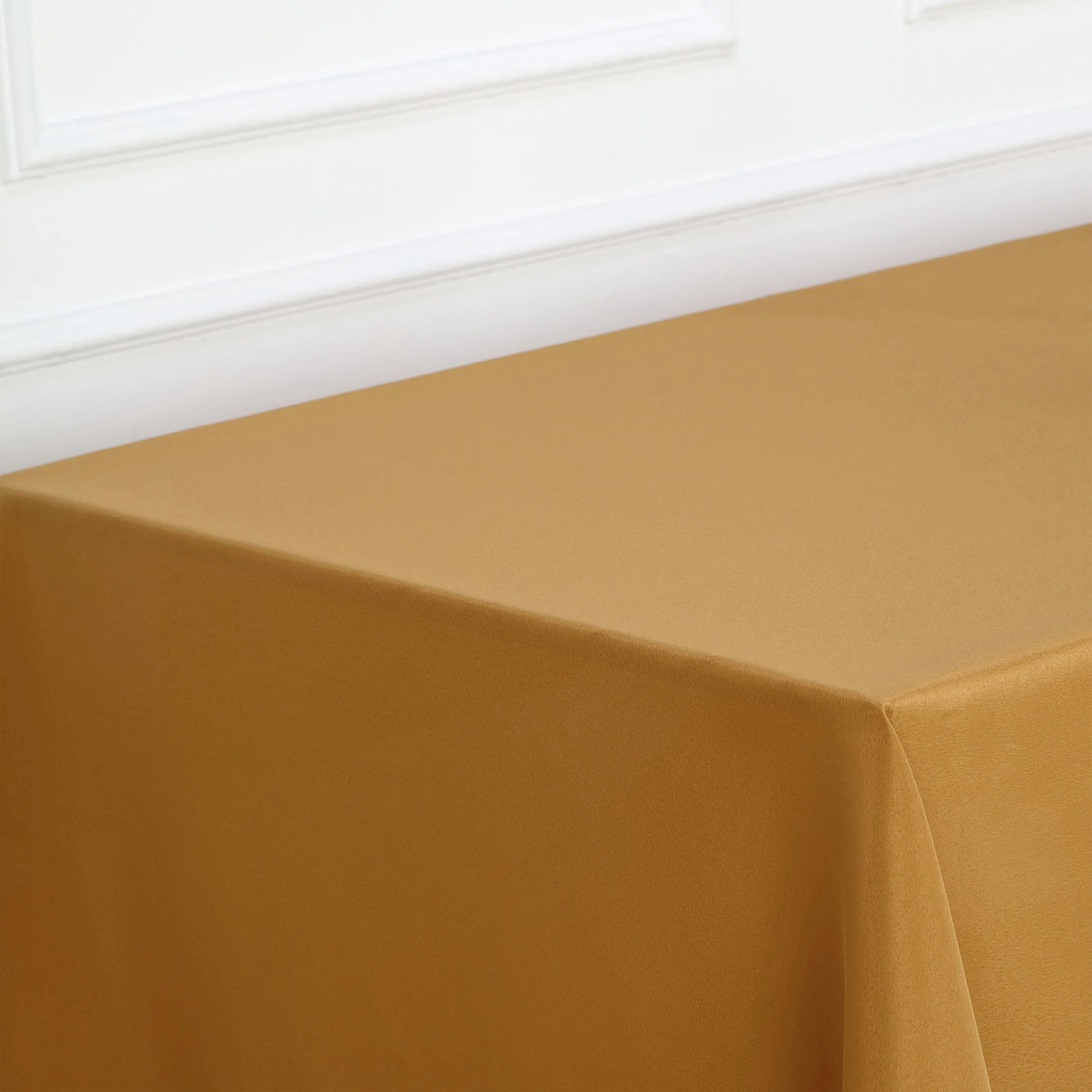Premium Polyester Rectangle Tablecloth 60"x126" Gold - 220GSM Wrinkle-Resistant Table Cover - Image 7