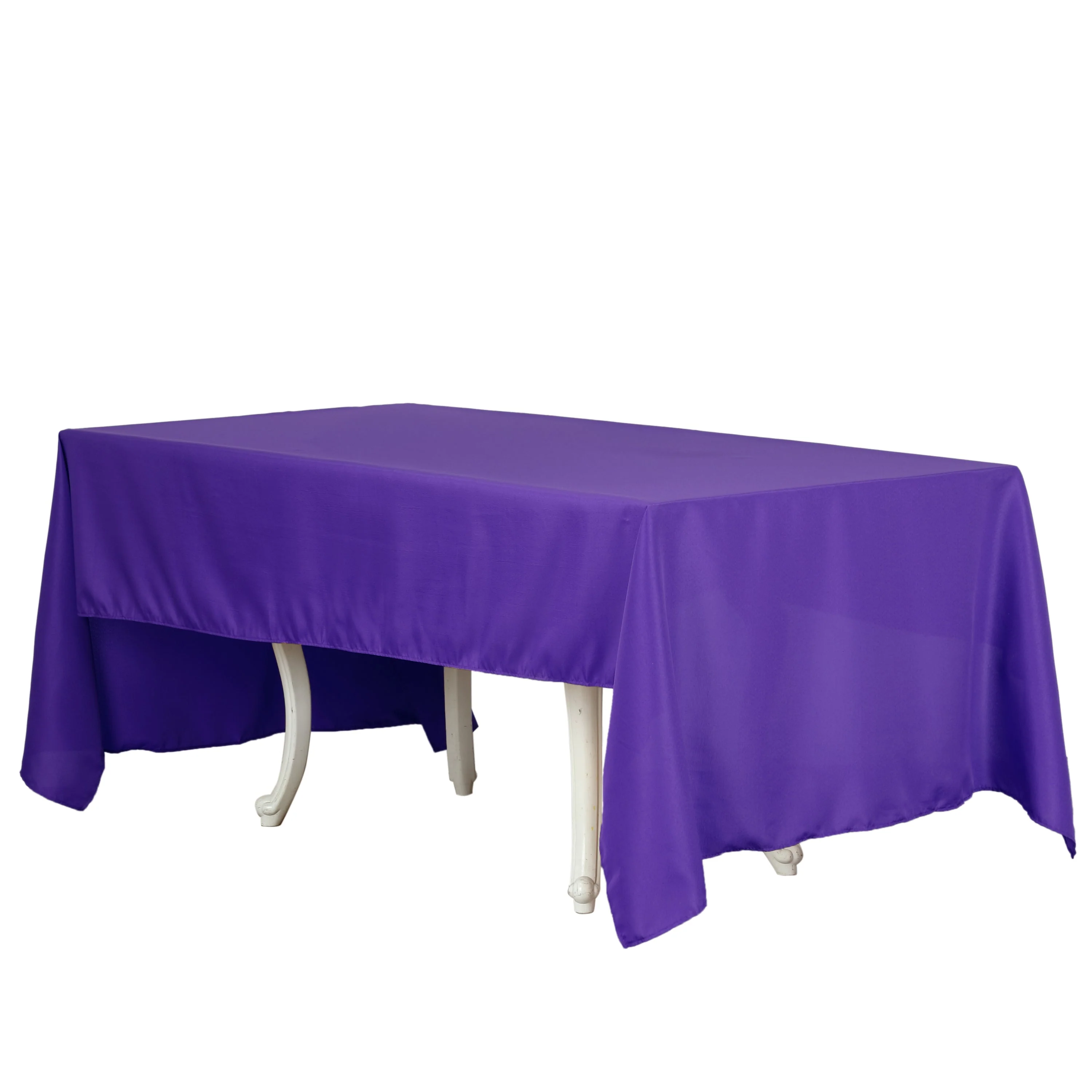 Premium Polyester Rectangle Tablecloth 60"x126" Purple - 220GSM Wrinkle-Resistant Table Cover - Image 2