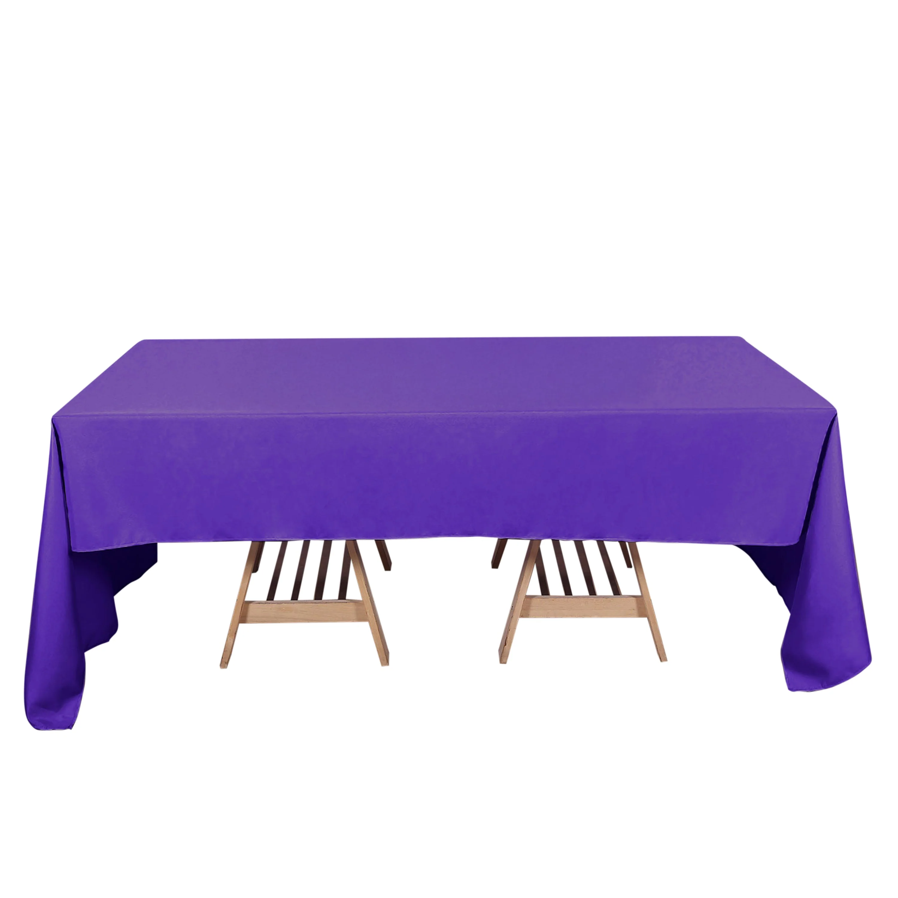 Premium Polyester Rectangle Tablecloth 60"x126" Purple - 220GSM Wrinkle-Resistant Table Cover - Image 6