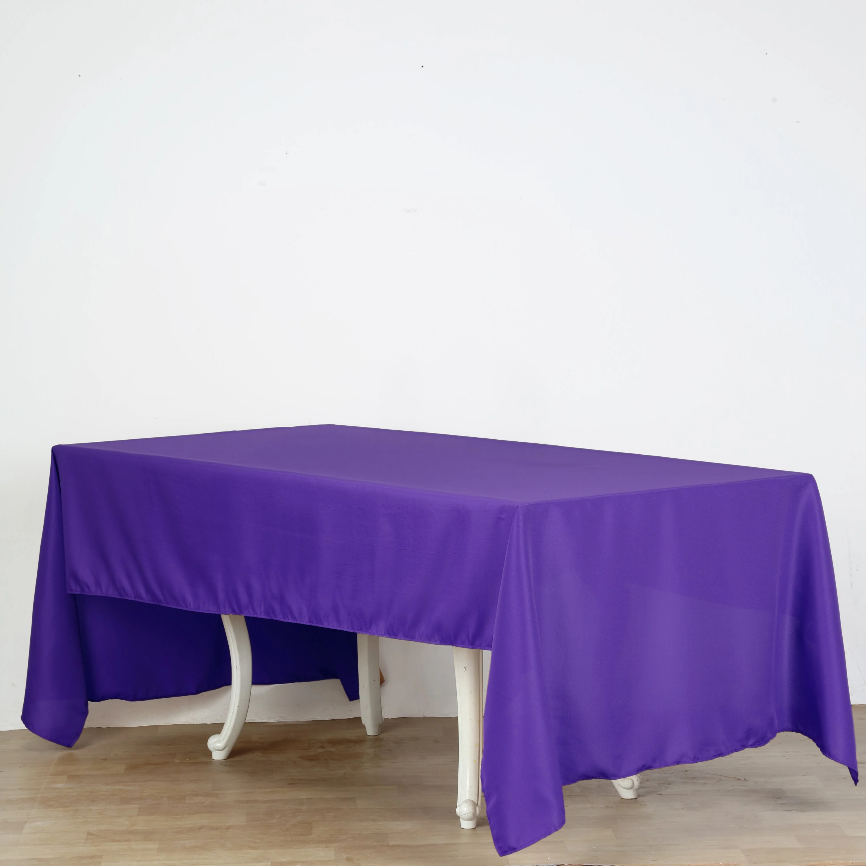 Premium Polyester Rectangle Tablecloth 60"x126" Purple - 220GSM Wrinkle-Resistant Table Cover - Image 7