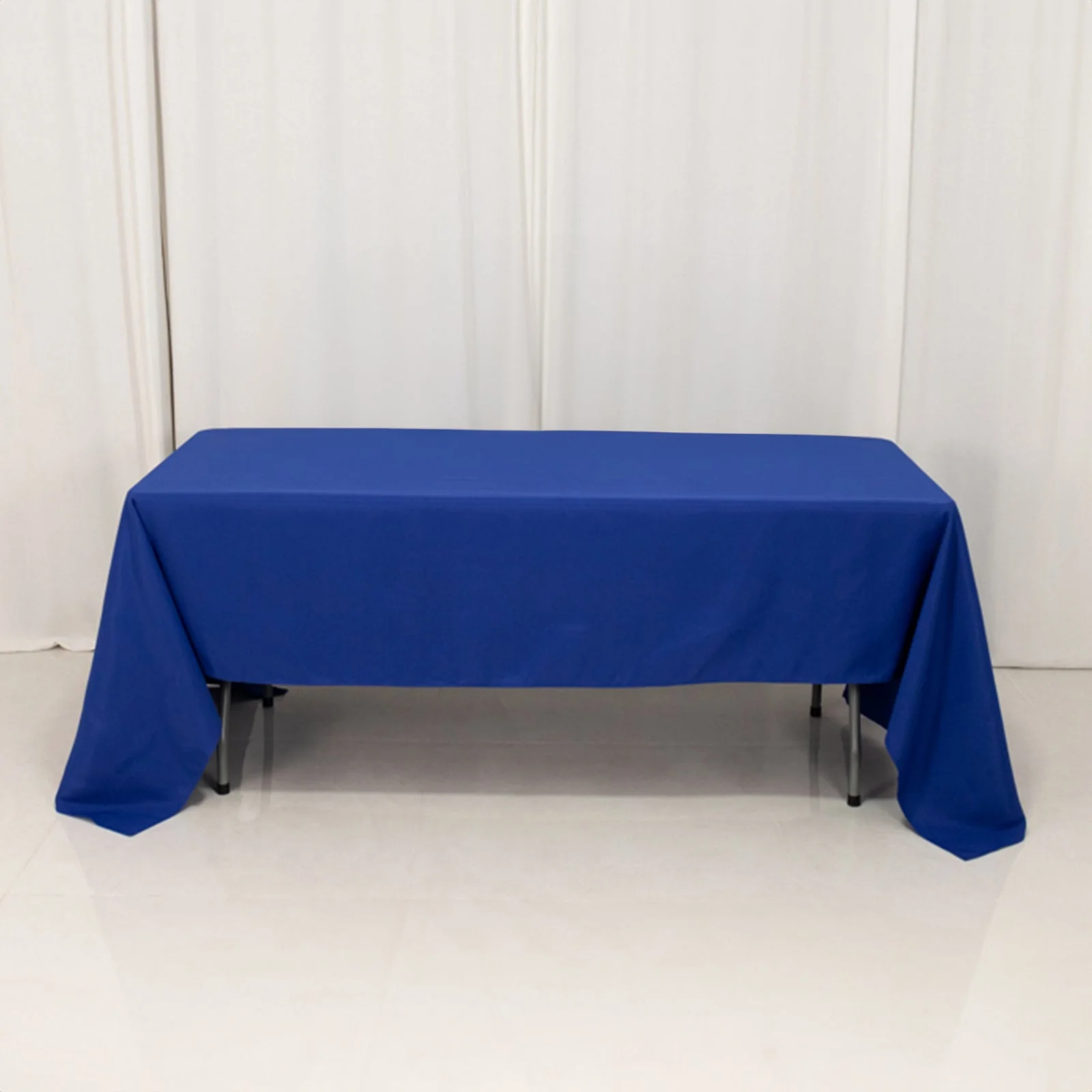 Premium Polyester Rectangle Tablecloth 60"x126" Royal Blue - 220GSM Wrinkle-Resistant Table Cover