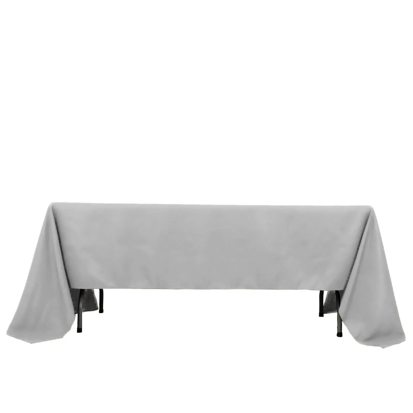 Premium Polyester Rectangle Tablecloth 60"x126" Silver - 220GSM Wrinkle-Resistant Table Cover - Image 6