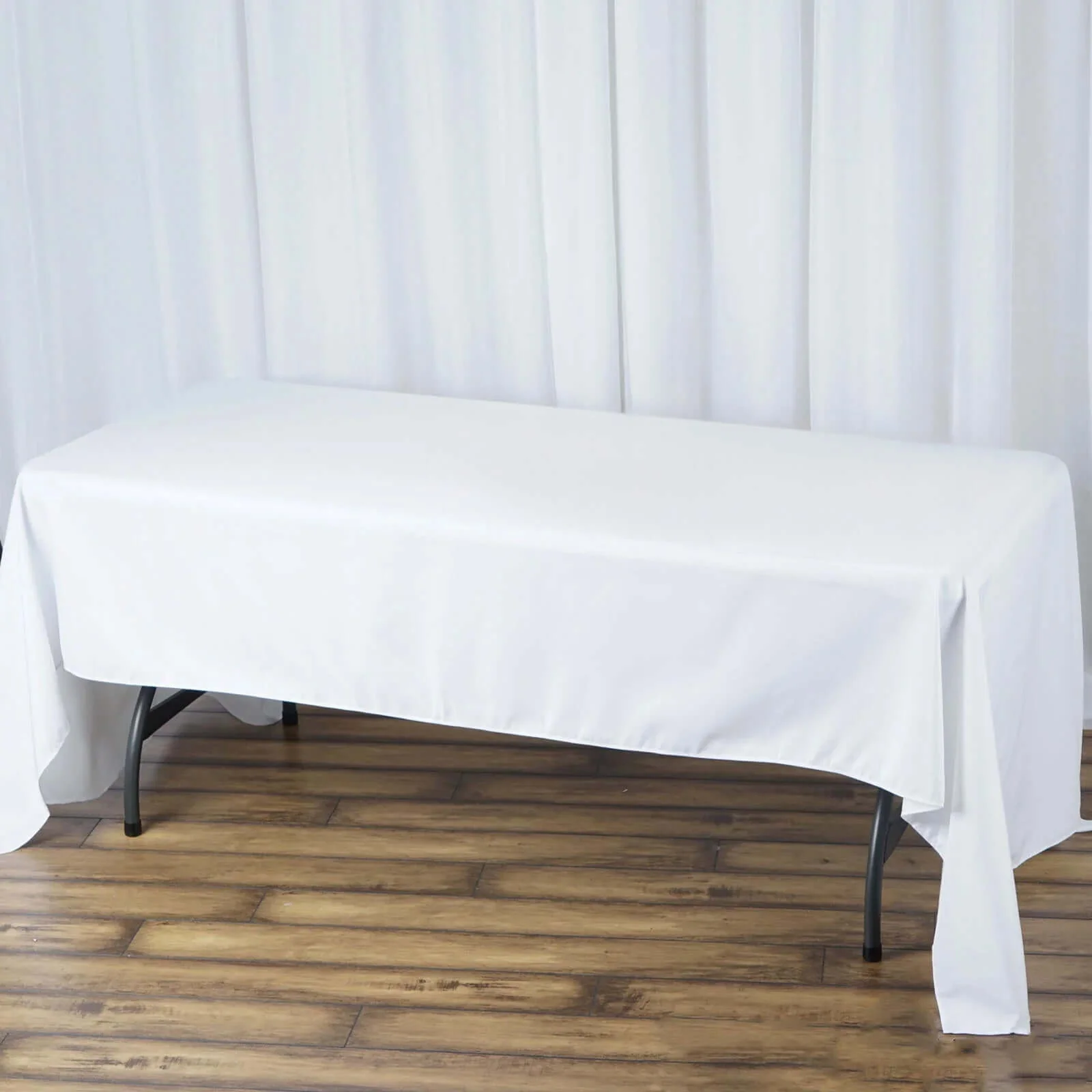 Premium Polyester Rectangle Tablecloth 60"x126" White - 220GSM Wrinkle-Resistant & Durable Table Cover